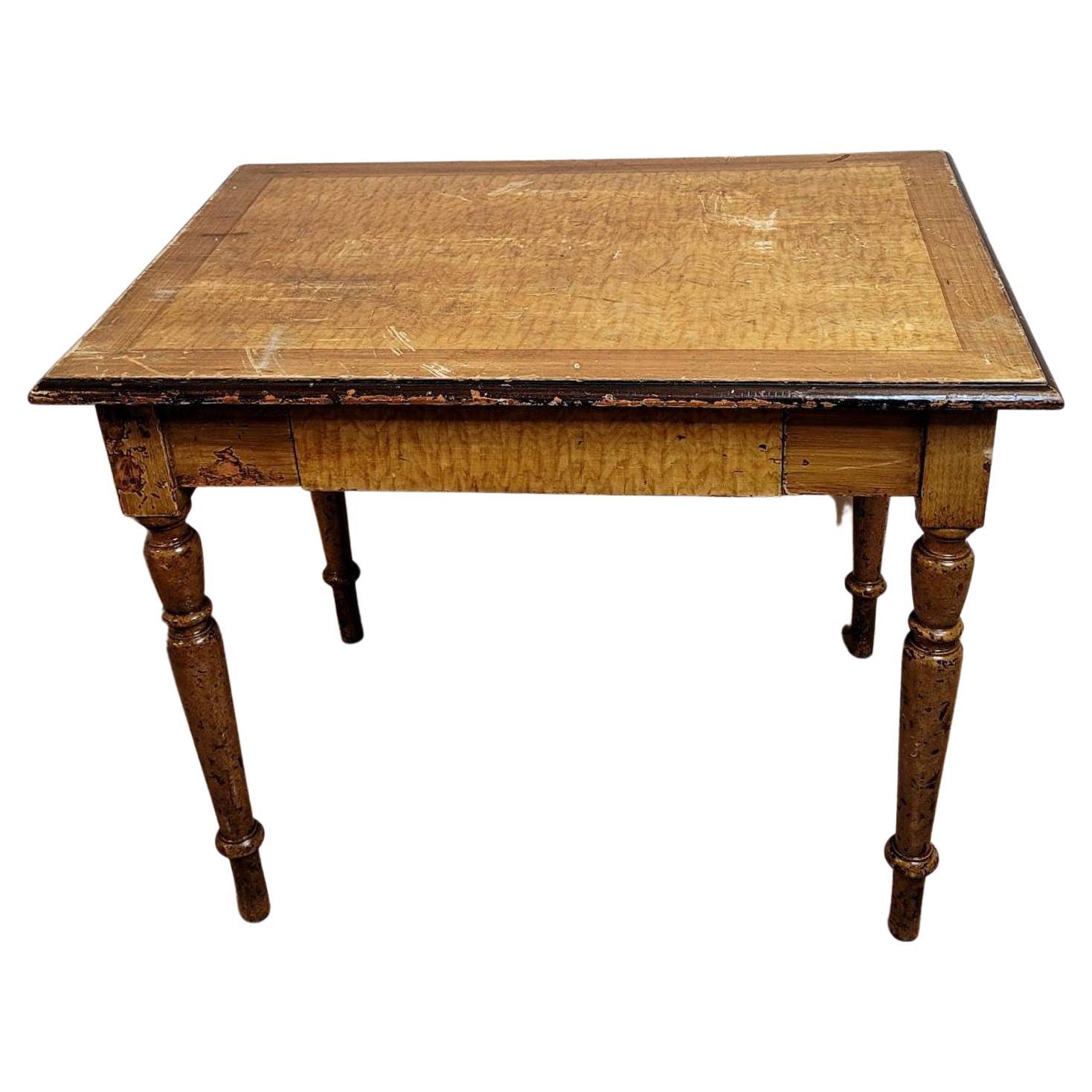 Antique Distressed Country Farmhouse Work Table For Sale