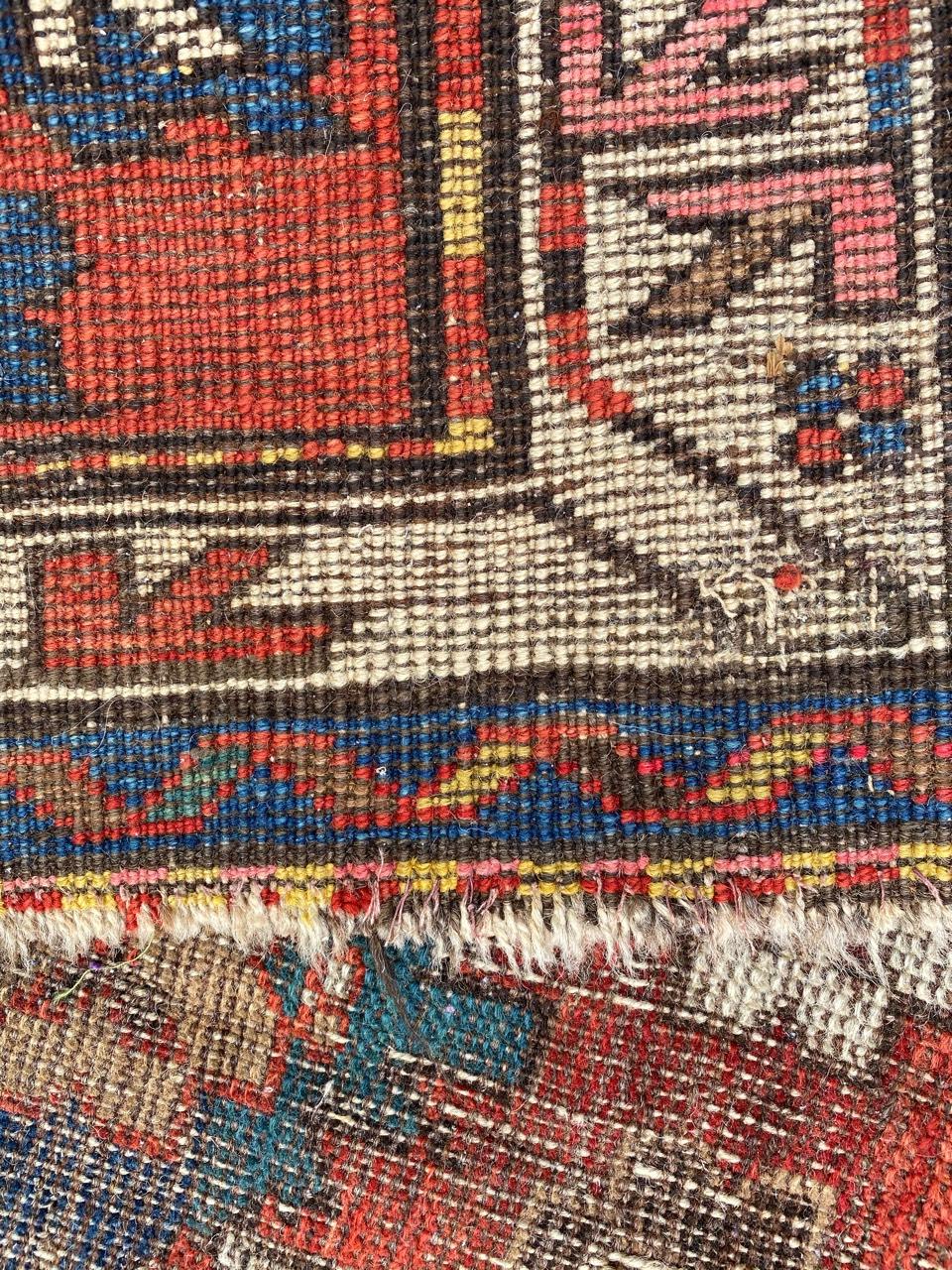 Bobyrug’s Antique Distressed Eagle Kazak Rug For Sale 6