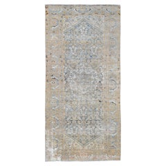 Alfombra antigua de lana malayer en tonos azules terrosos 6'x12'7''