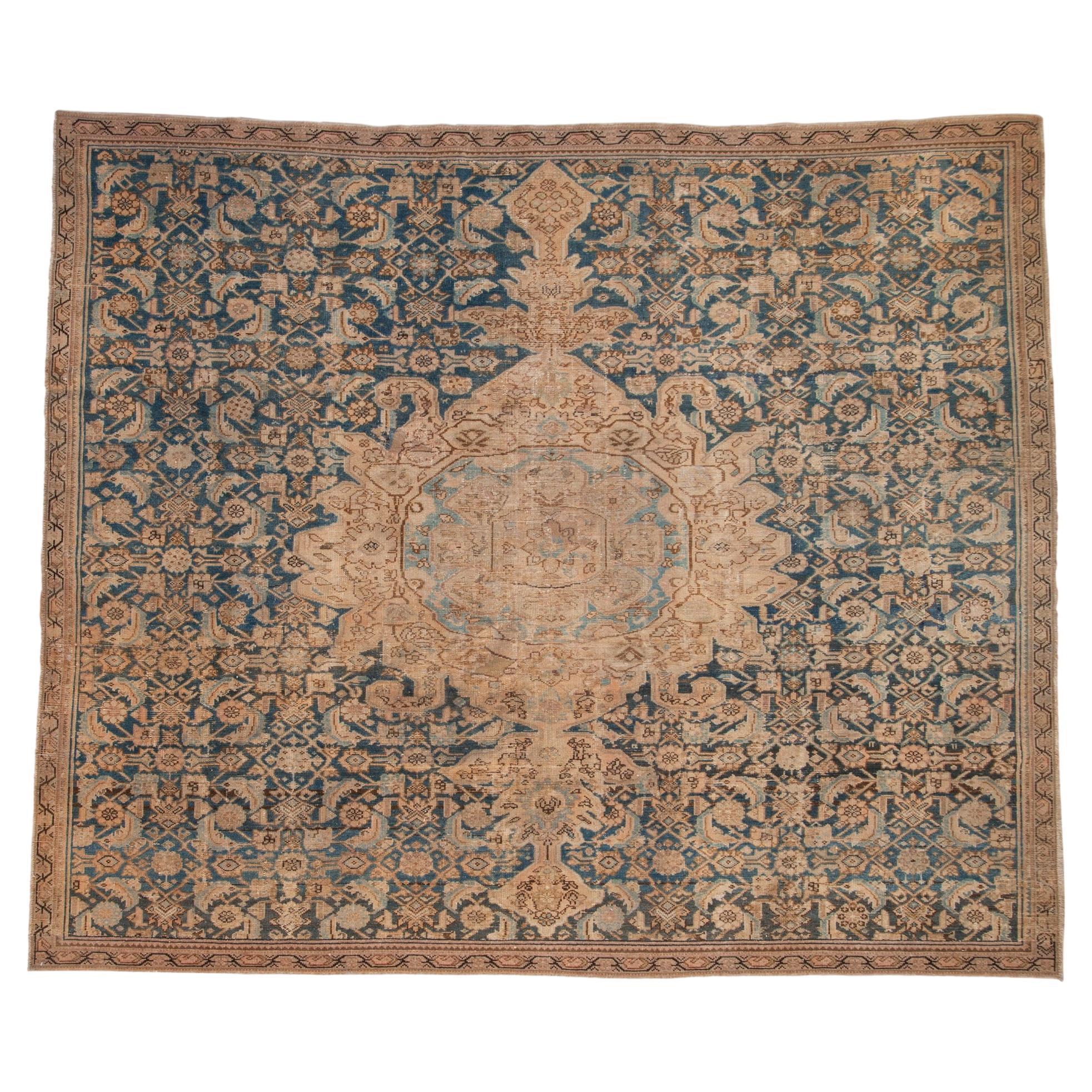 Antique Distressed Fragment Hamadan Carpet