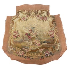 Antique distressed french Aubusson tapestry for Cushion Chair Cover