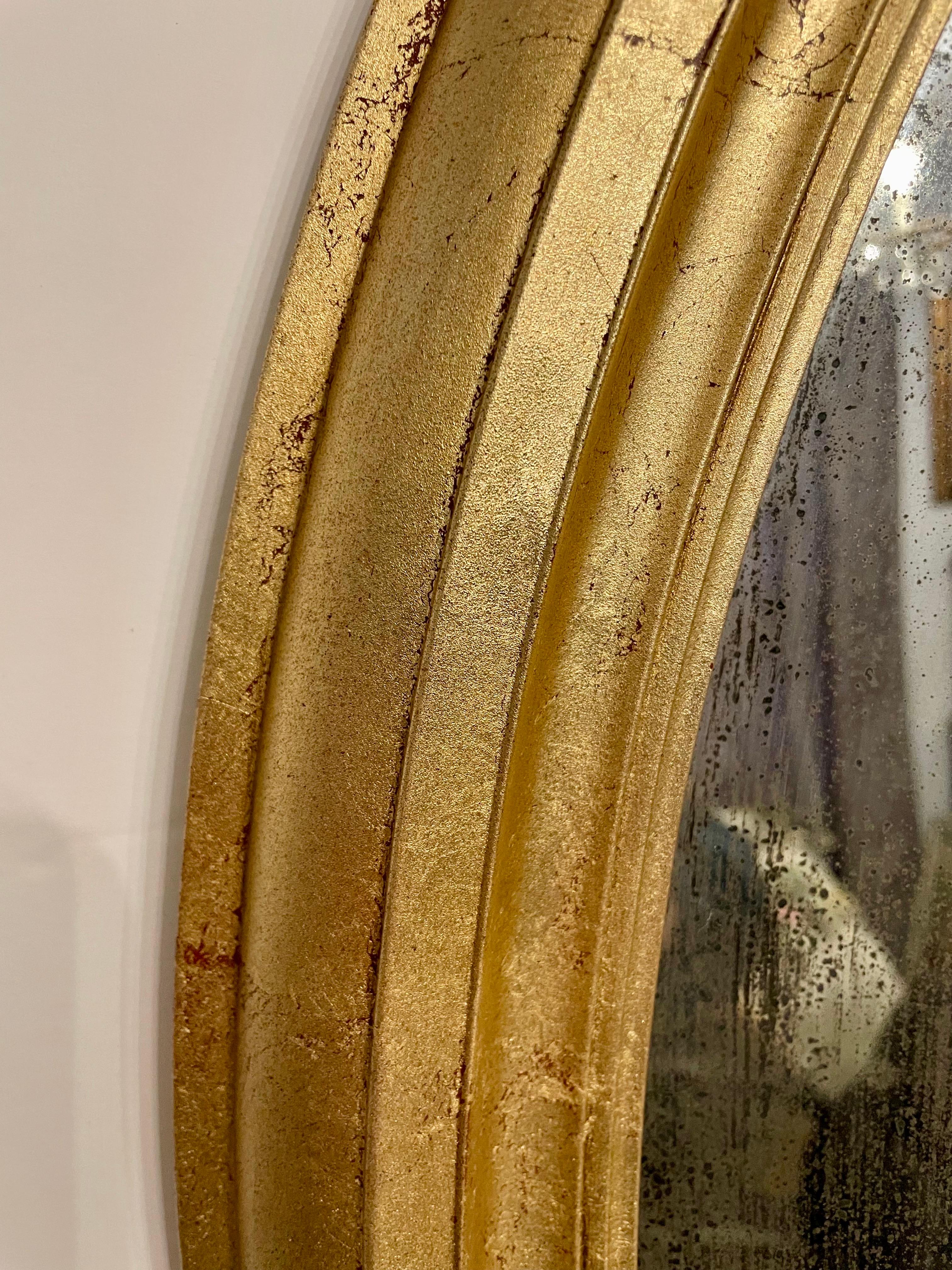 Antique Distressed Gold Gilt Mirror For Sale 7