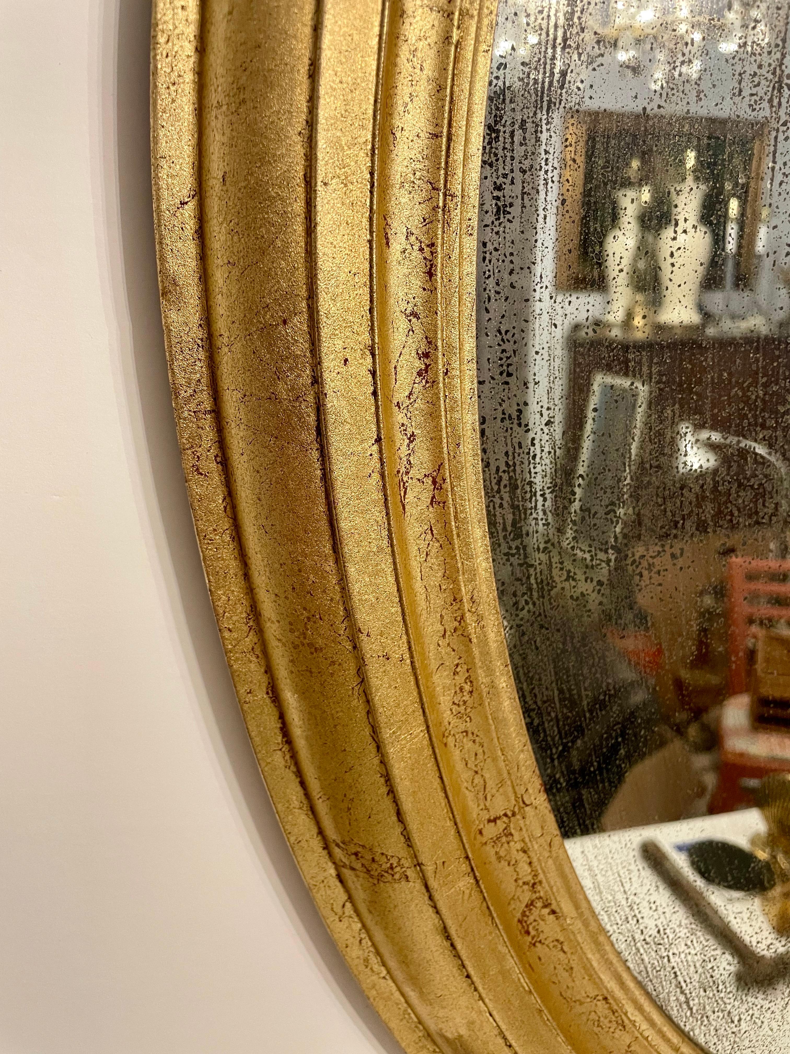 Antique Distressed Gold Gilt Mirror For Sale 2