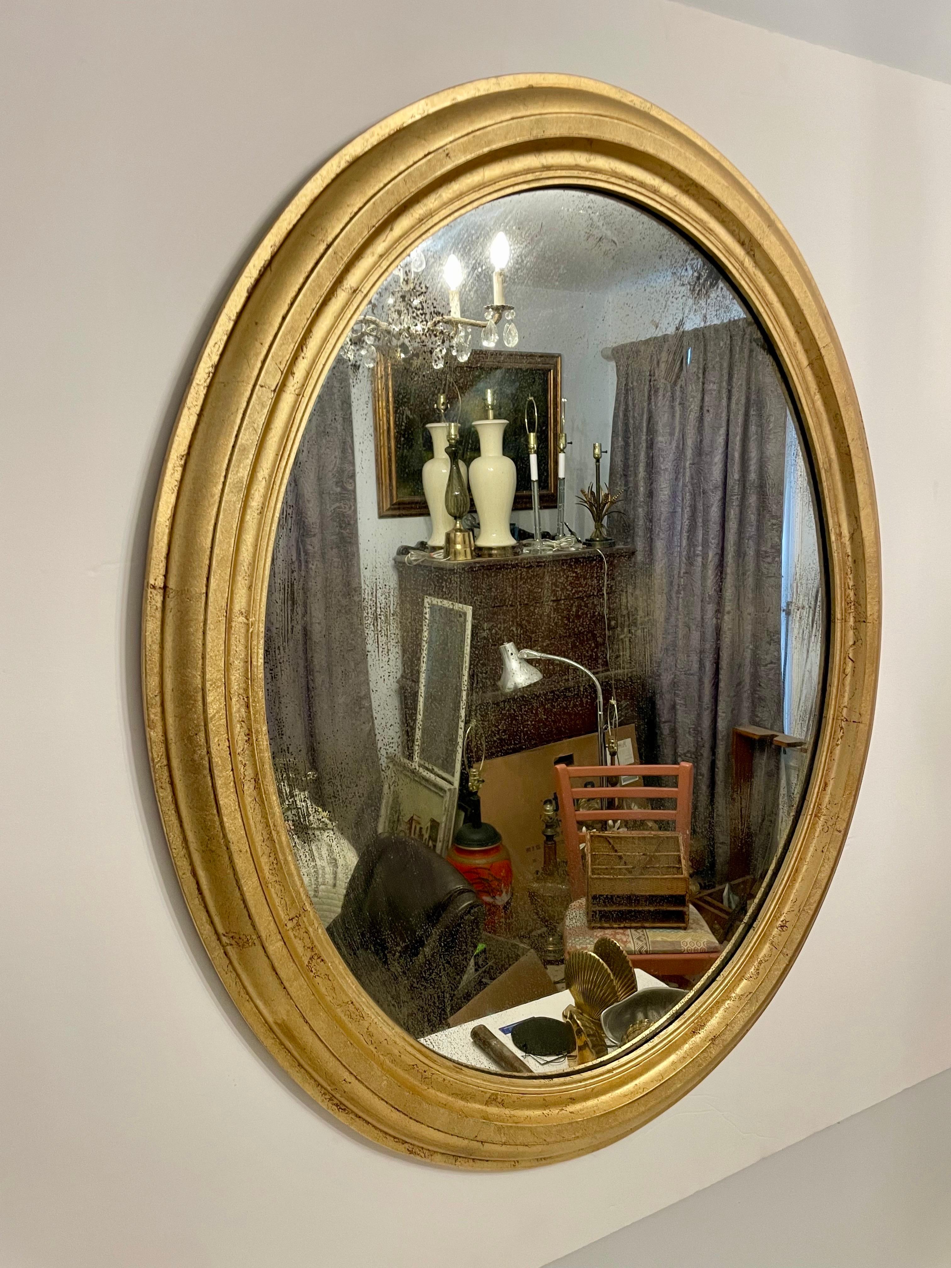 Antique Distressed Gold Gilt Mirror For Sale 3