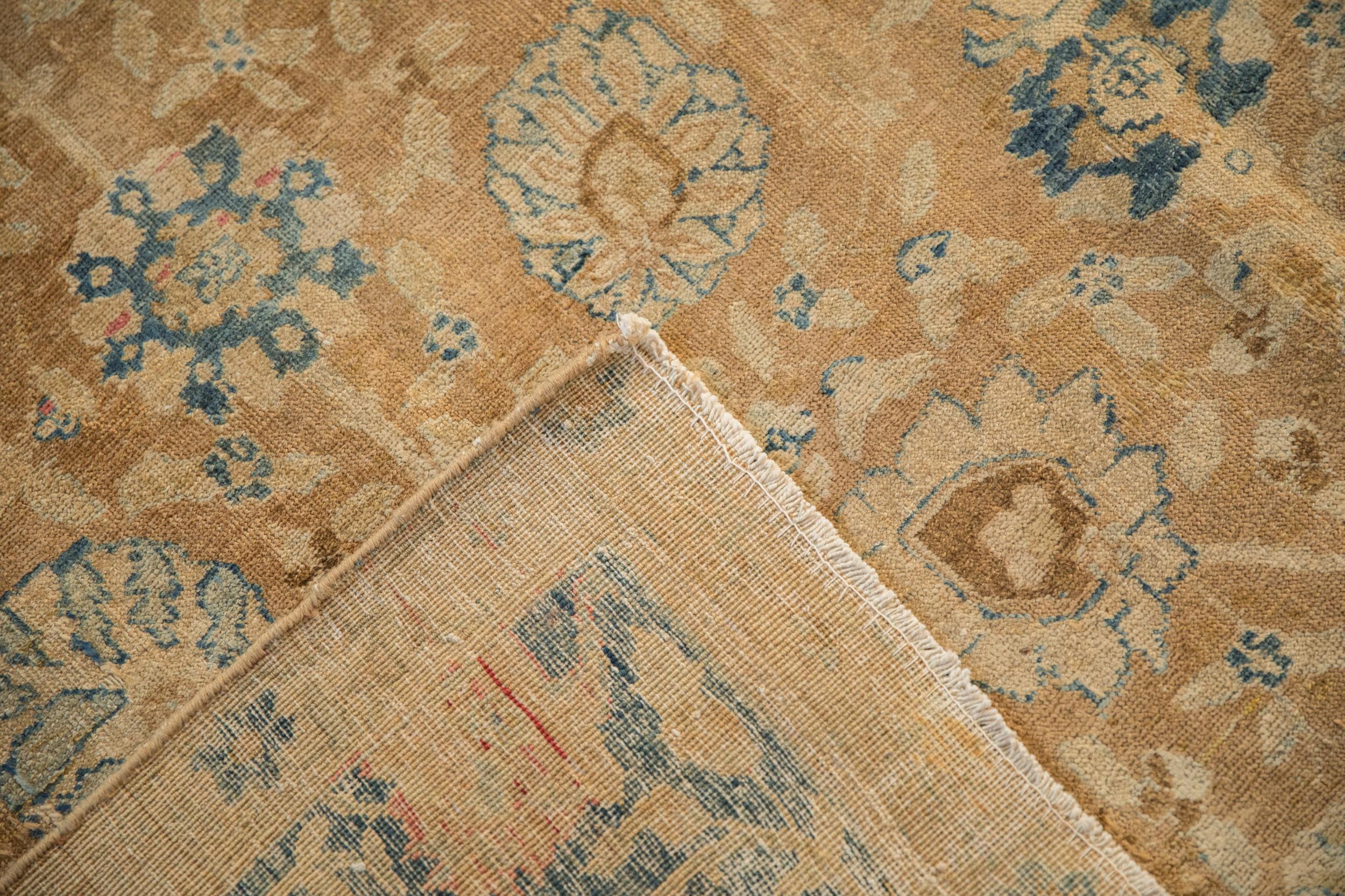 Antique Distressed Gold Wash Khoy Carpet For Sale 4