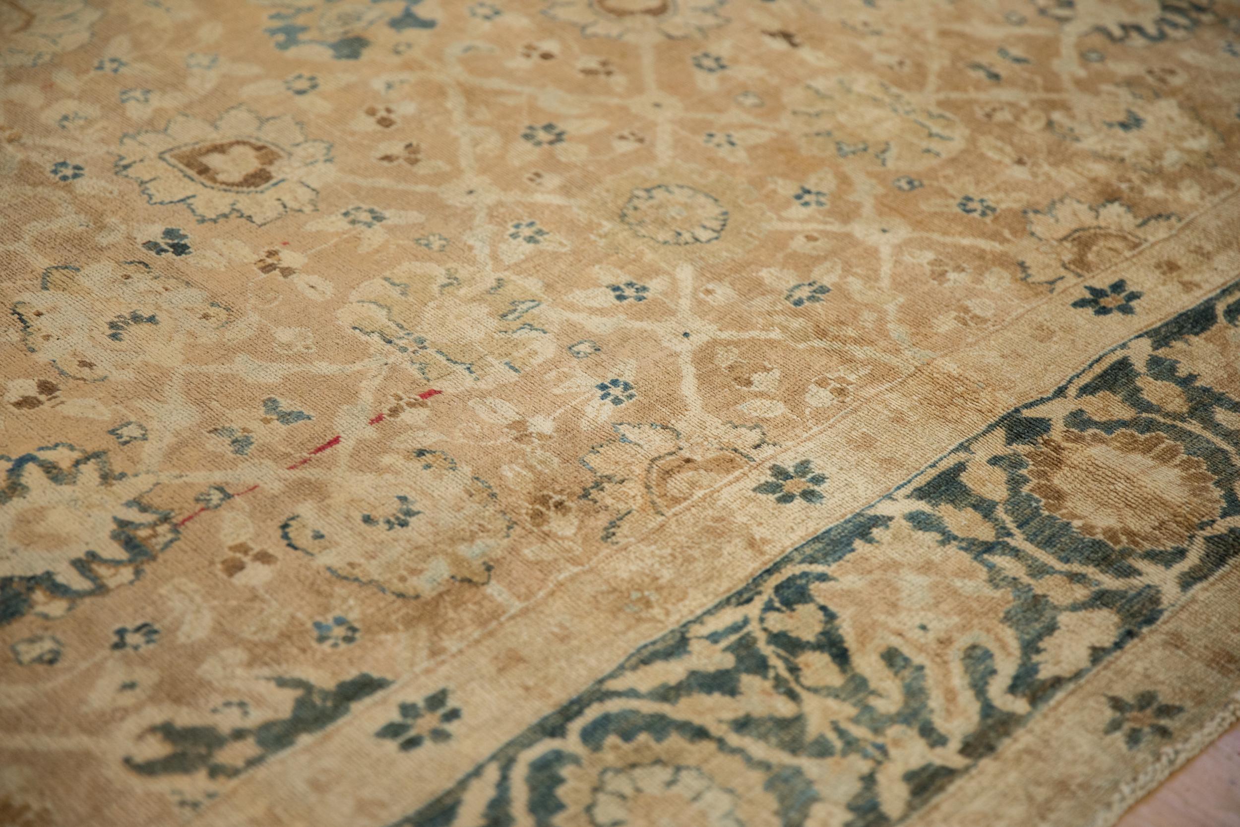 Hand-Knotted Antique Distressed Gold Wash Khoy Carpet For Sale