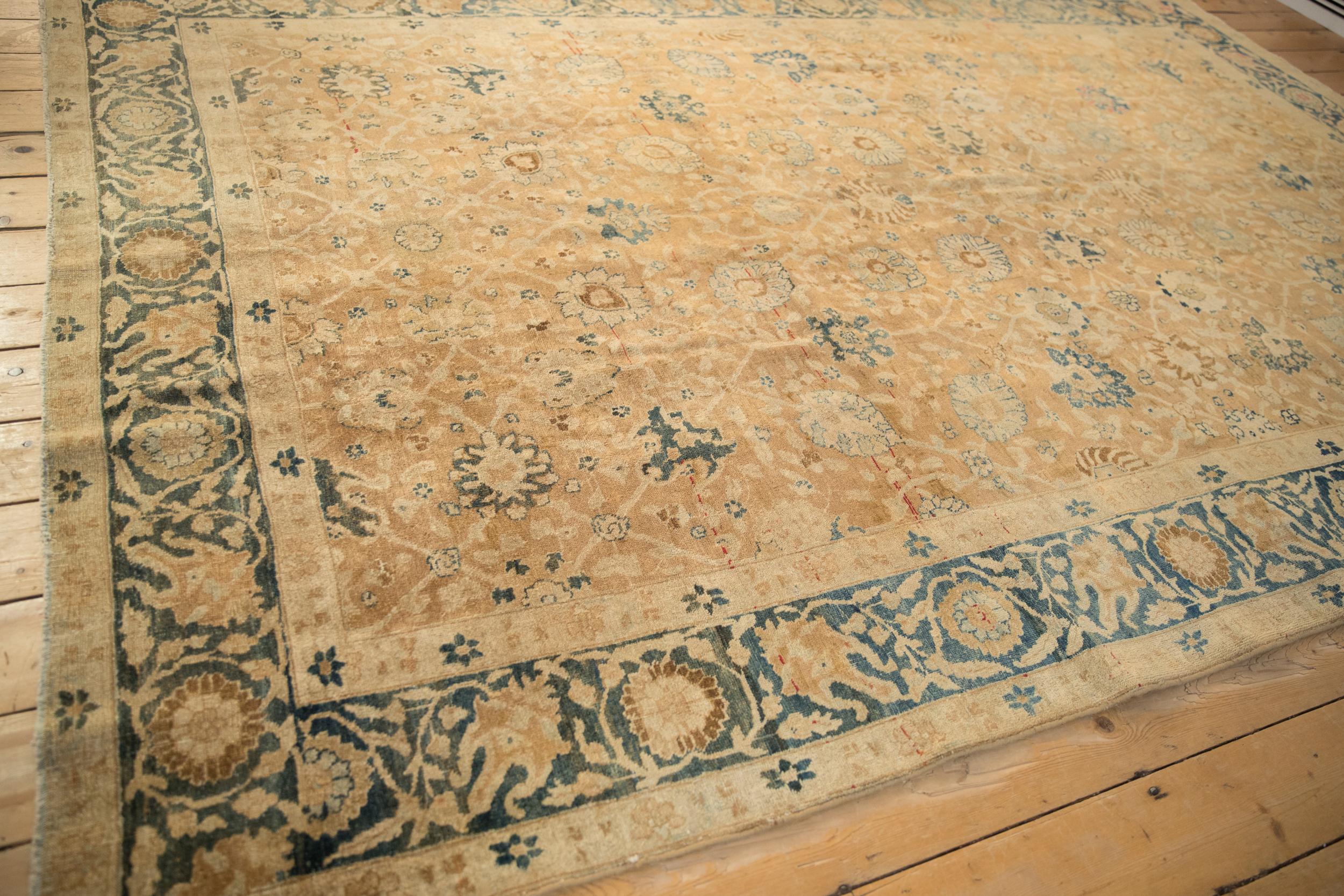 Antique Distressed Gold Wash Khoy Carpet In Fair Condition For Sale In Katonah, NY