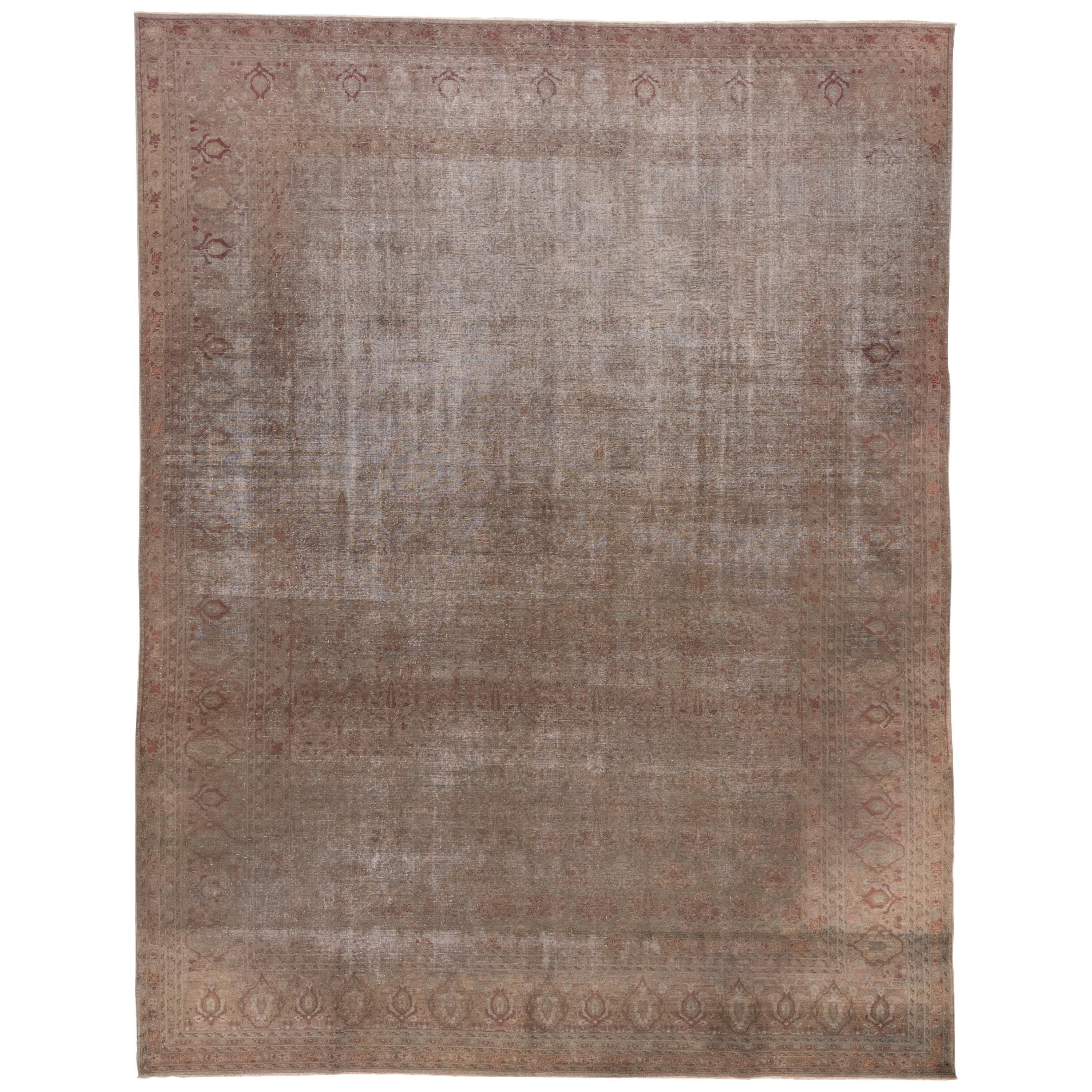 Antique Distressed Indian Amritzar Carpet, circa 1910s, Mauve Field