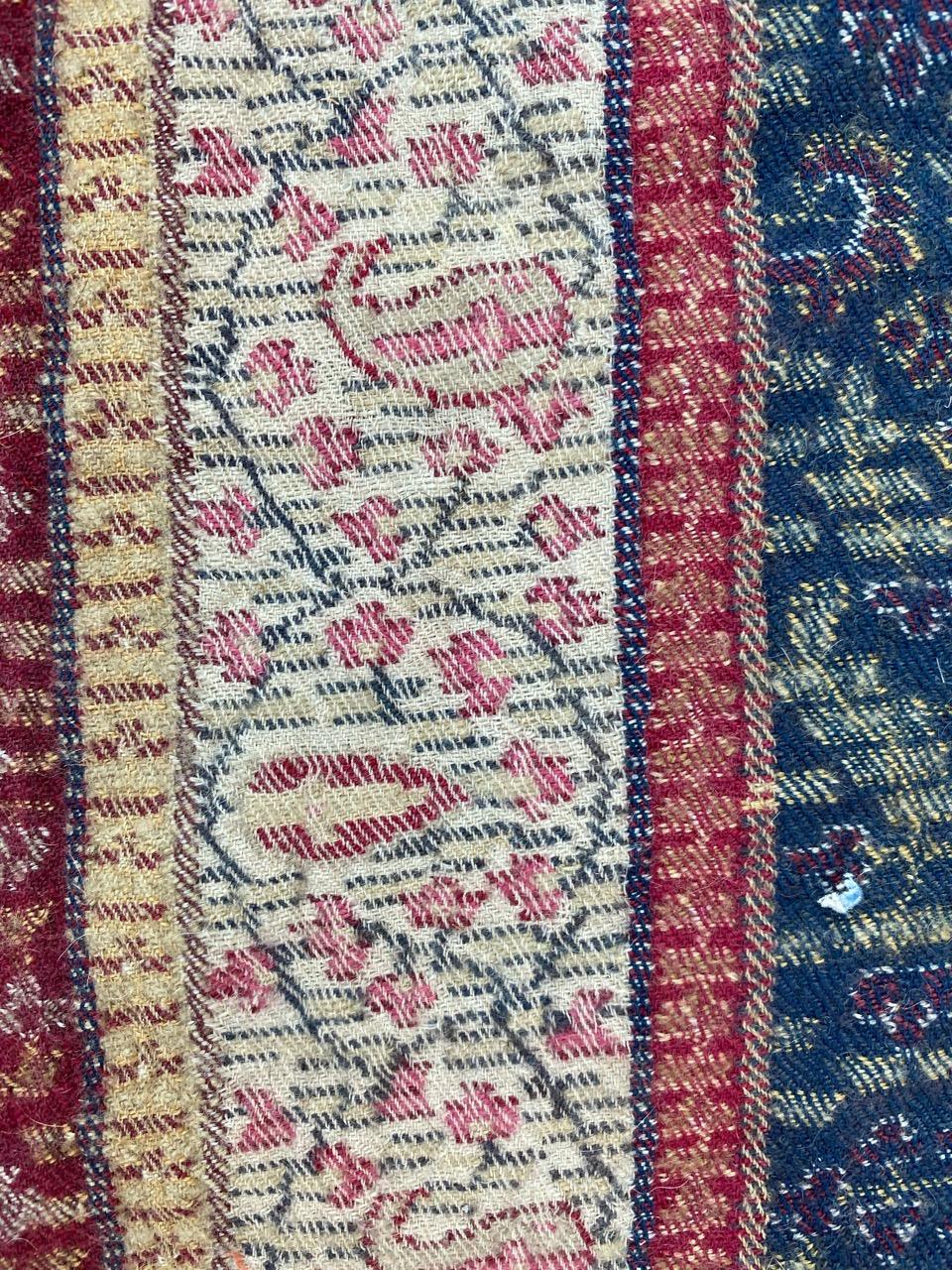 Wool Bobyrug’s Antique Distressed Indian Bayadir Shawl For Sale