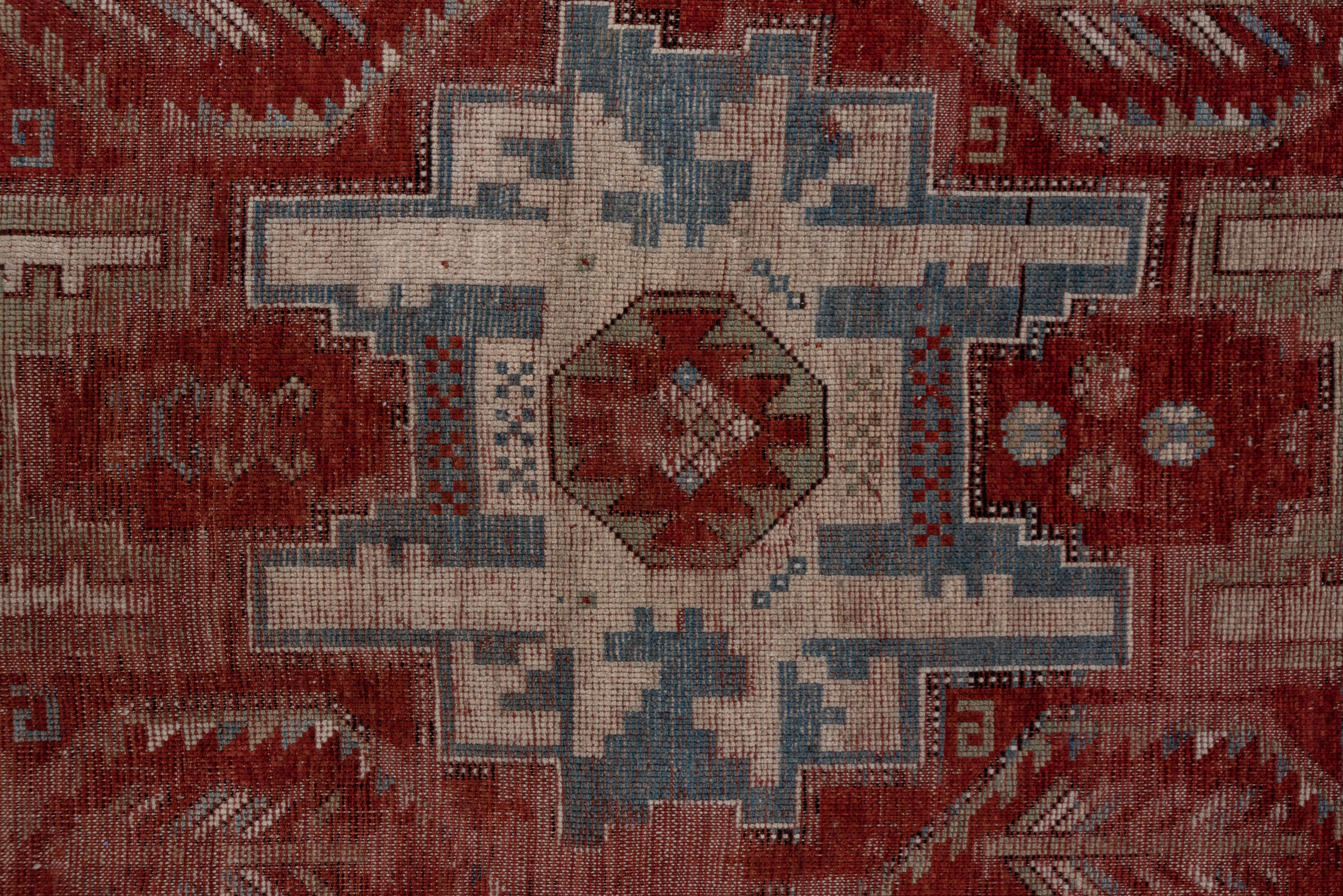 Caucasian Antique Distressed Kazak Rug For Sale
