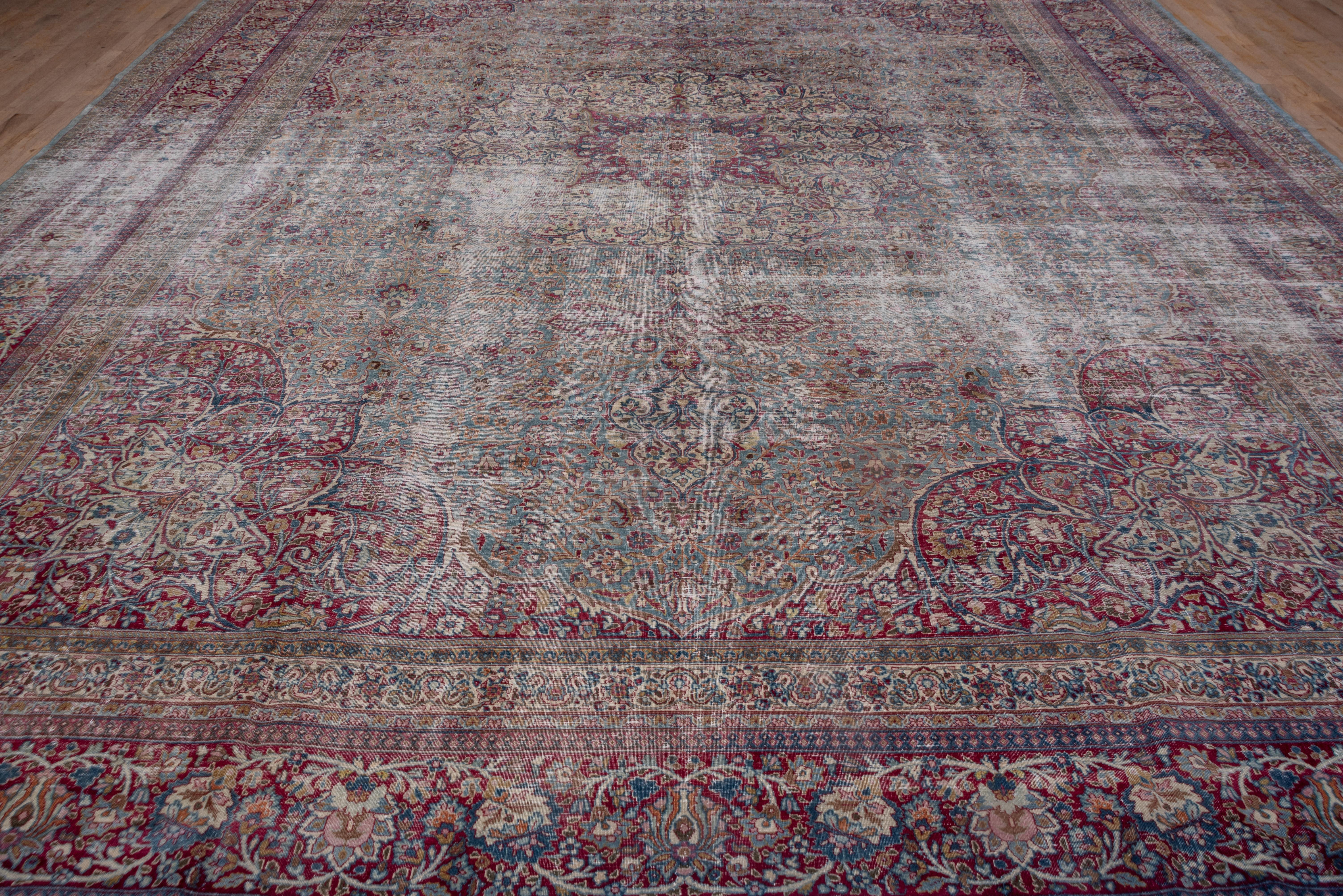 Persian Antique Distressed Khorassan Carpet, circa 1910s For Sale