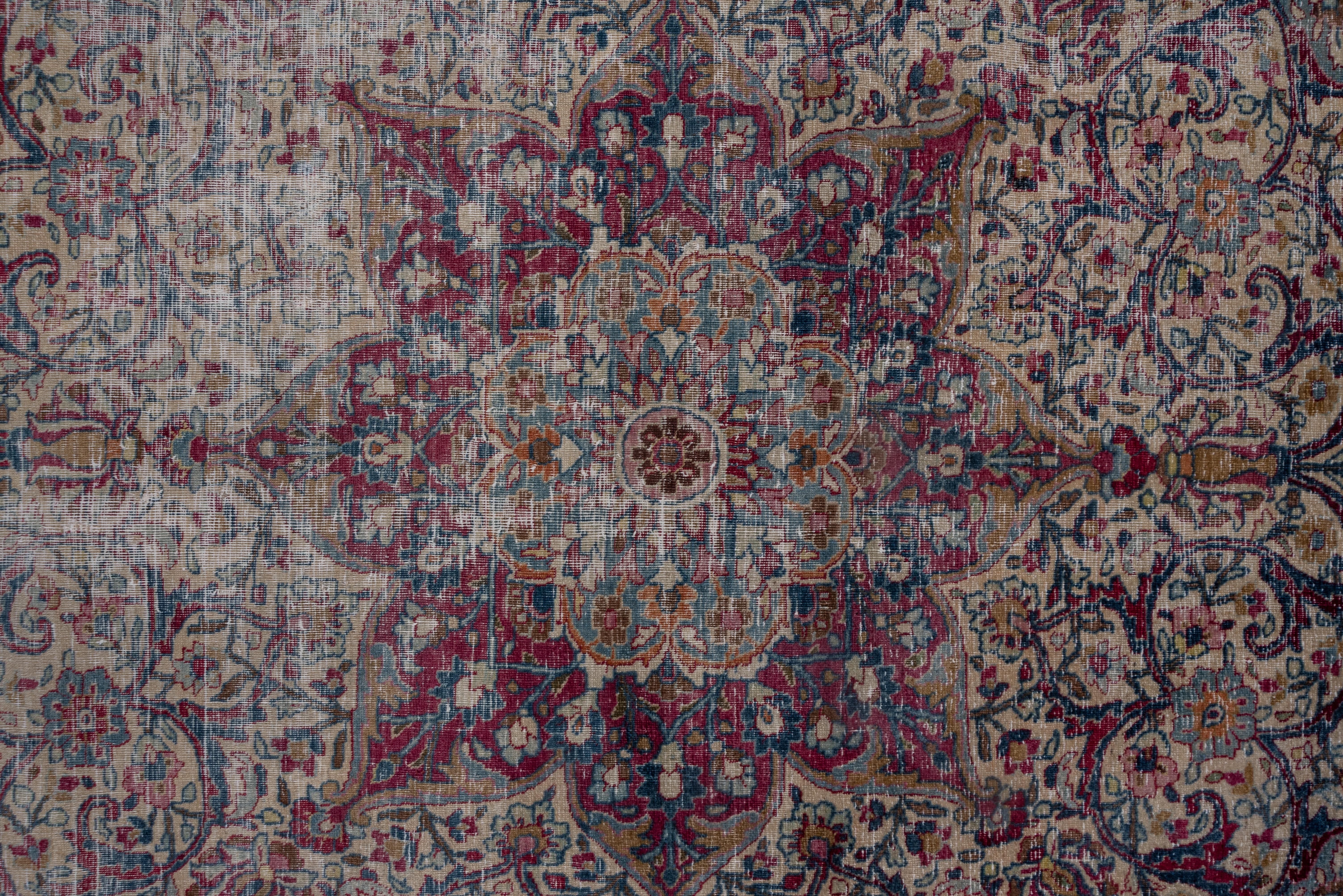 Hand-Knotted Antique Distressed Khorassan Carpet, circa 1910s For Sale
