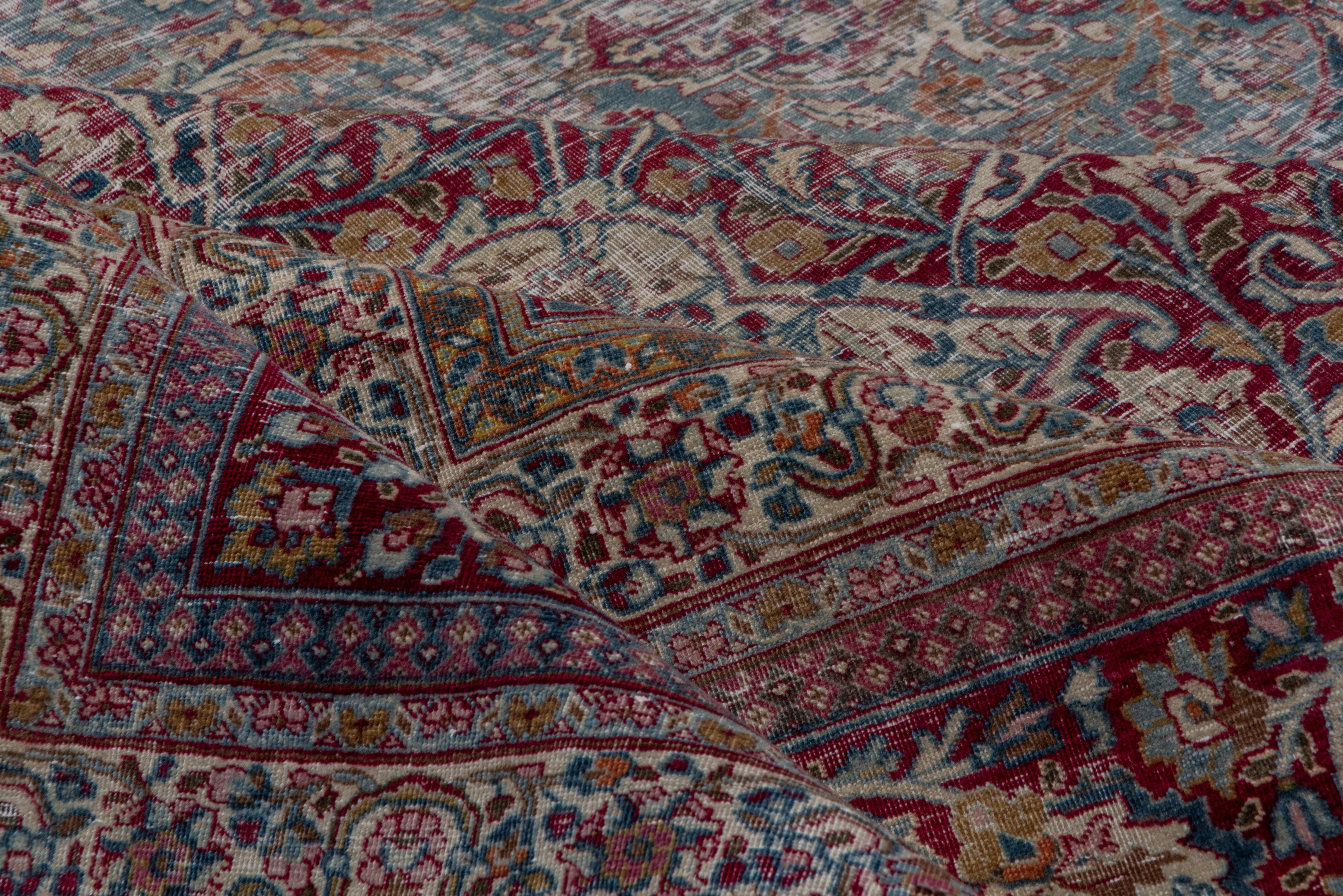 Wool Antique Distressed Khorassan Carpet, circa 1910s For Sale
