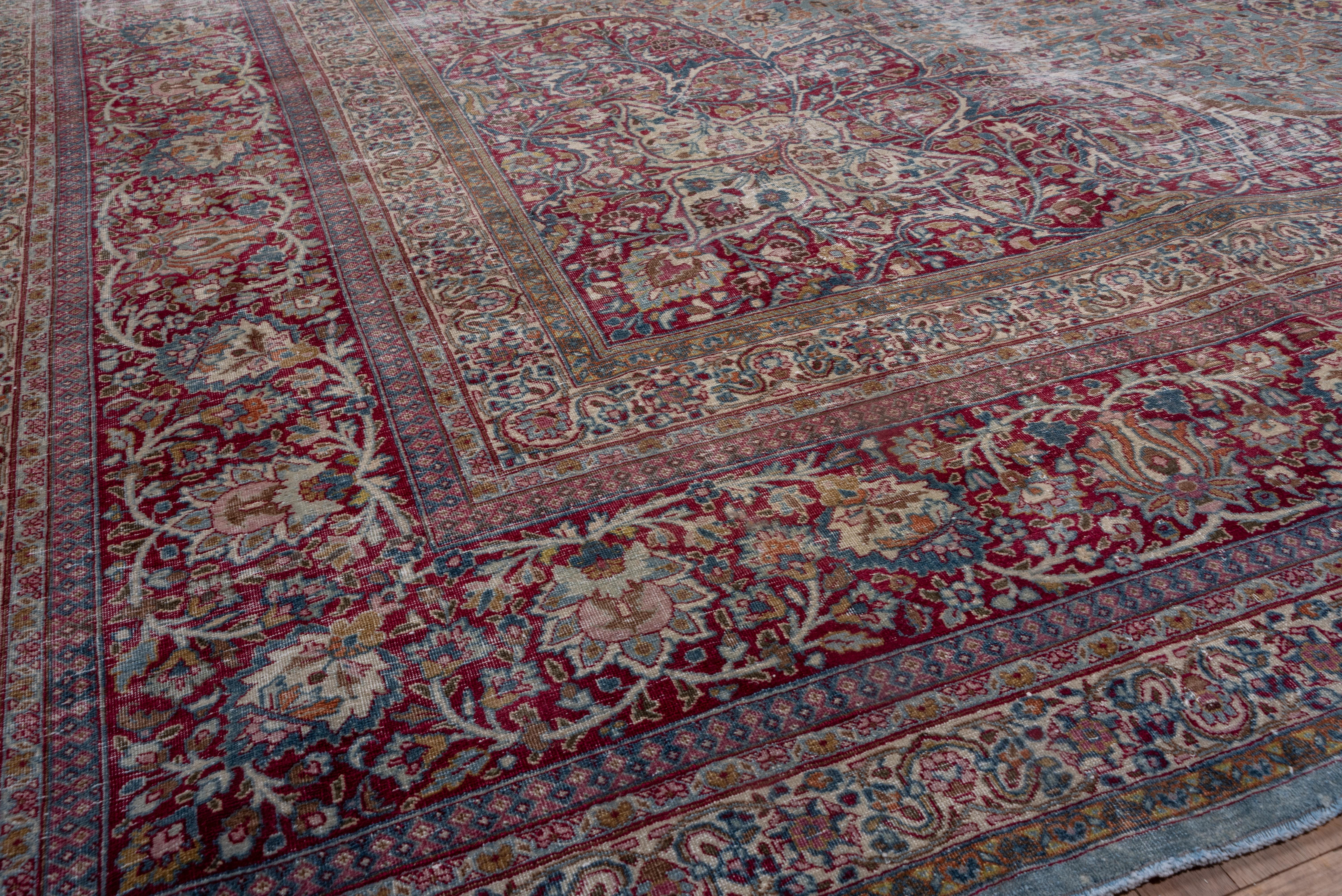 Antique Distressed Khorassan Carpet, circa 1910s For Sale 1