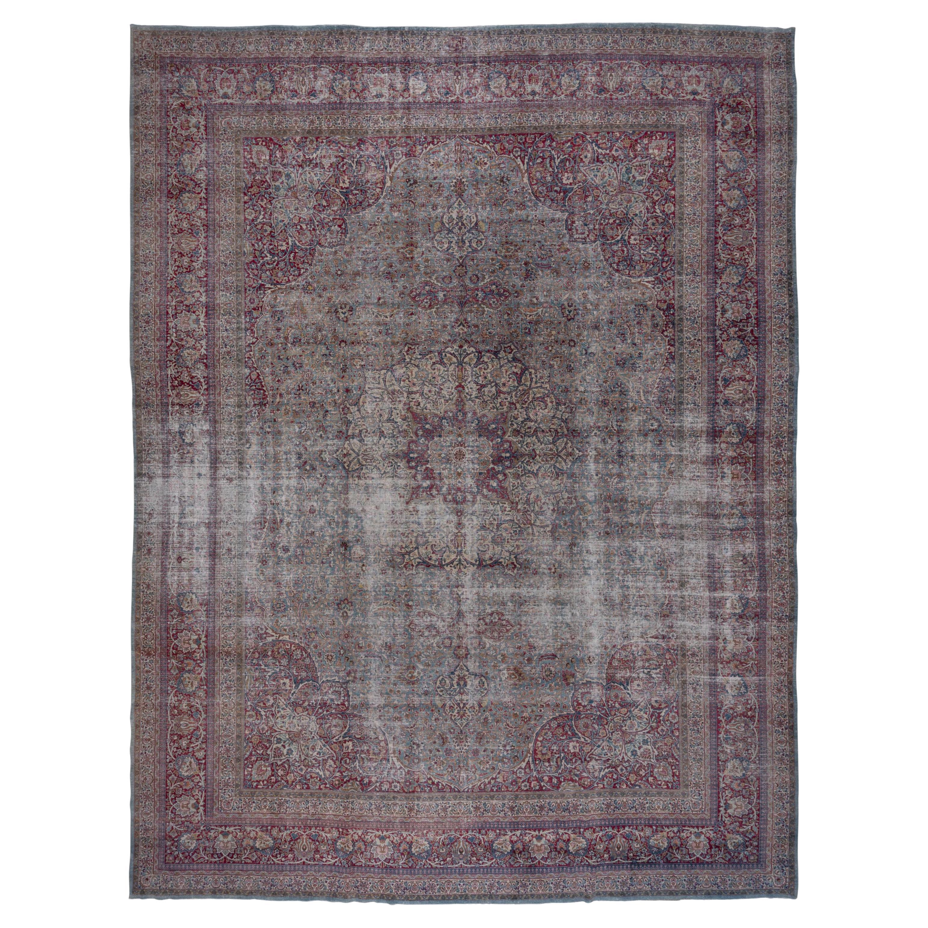 Antique Distressed Khorassan Carpet, circa 1910s For Sale