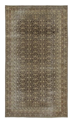 Antique Distressed Khotan Runner Pomegranates & Vinery in Green - Rug & Kilim