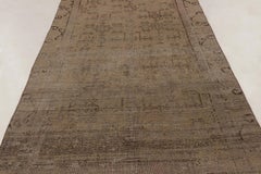 Antique Distressed Khotan Runner with Geometric Motifs in Brown - Rug & Kilim
