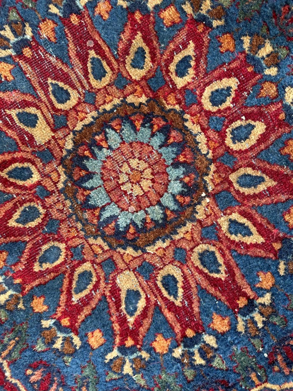 Bobyrug’s Antique Distressed Kirman Rug For Sale 8