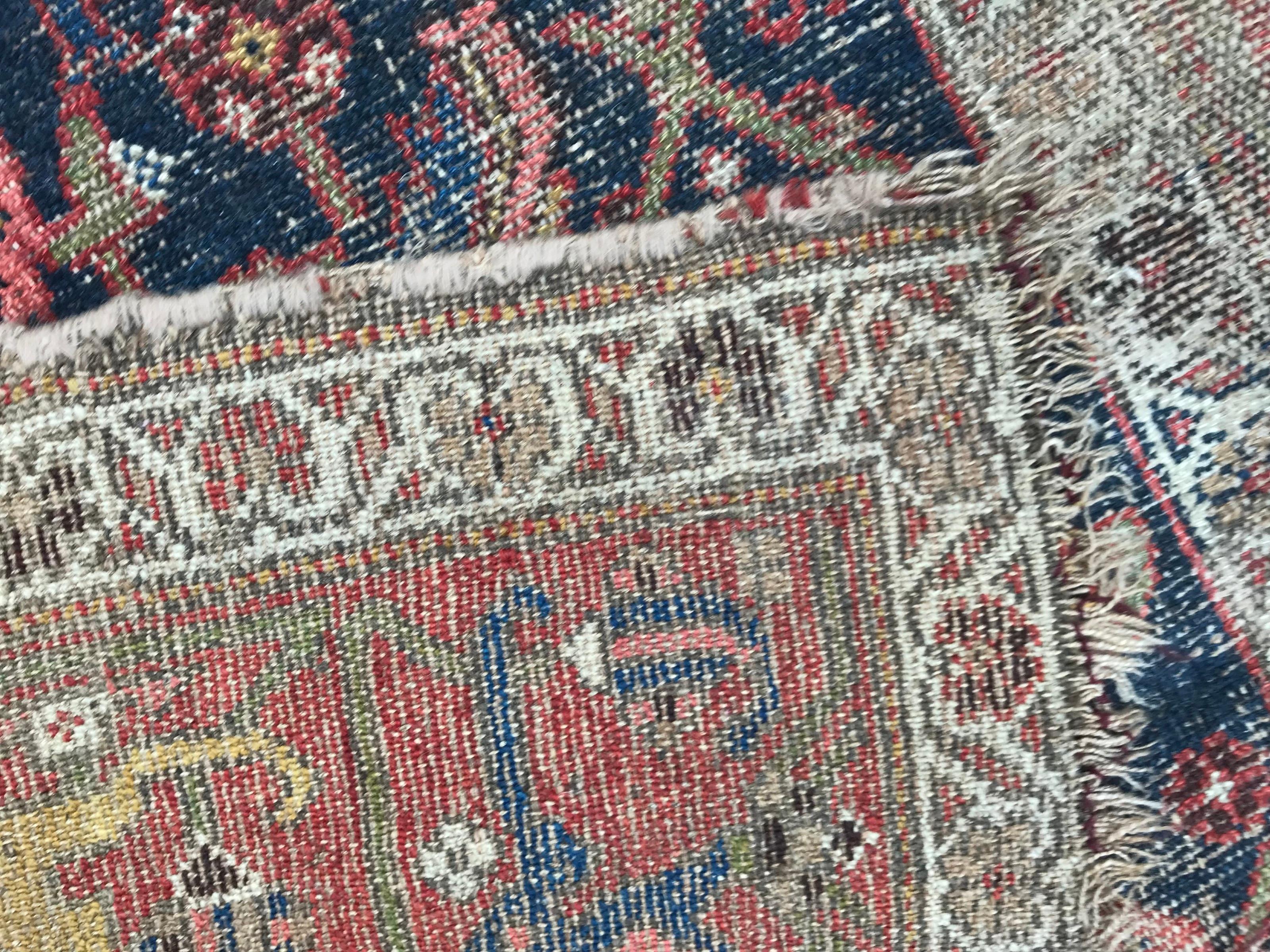 Antique Distressed Kurdish Rug 2