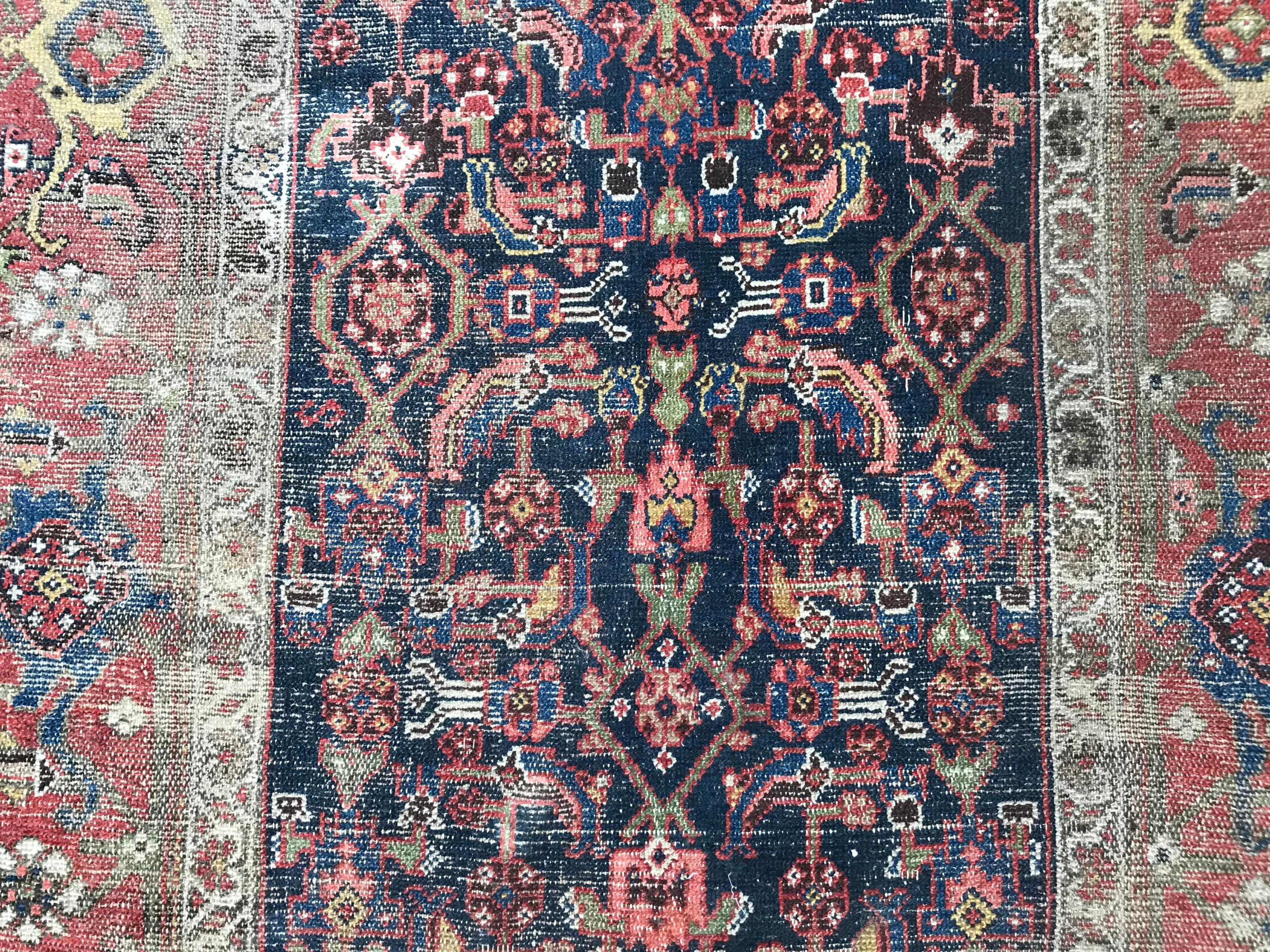 Malayer Antique Distressed Kurdish Rug