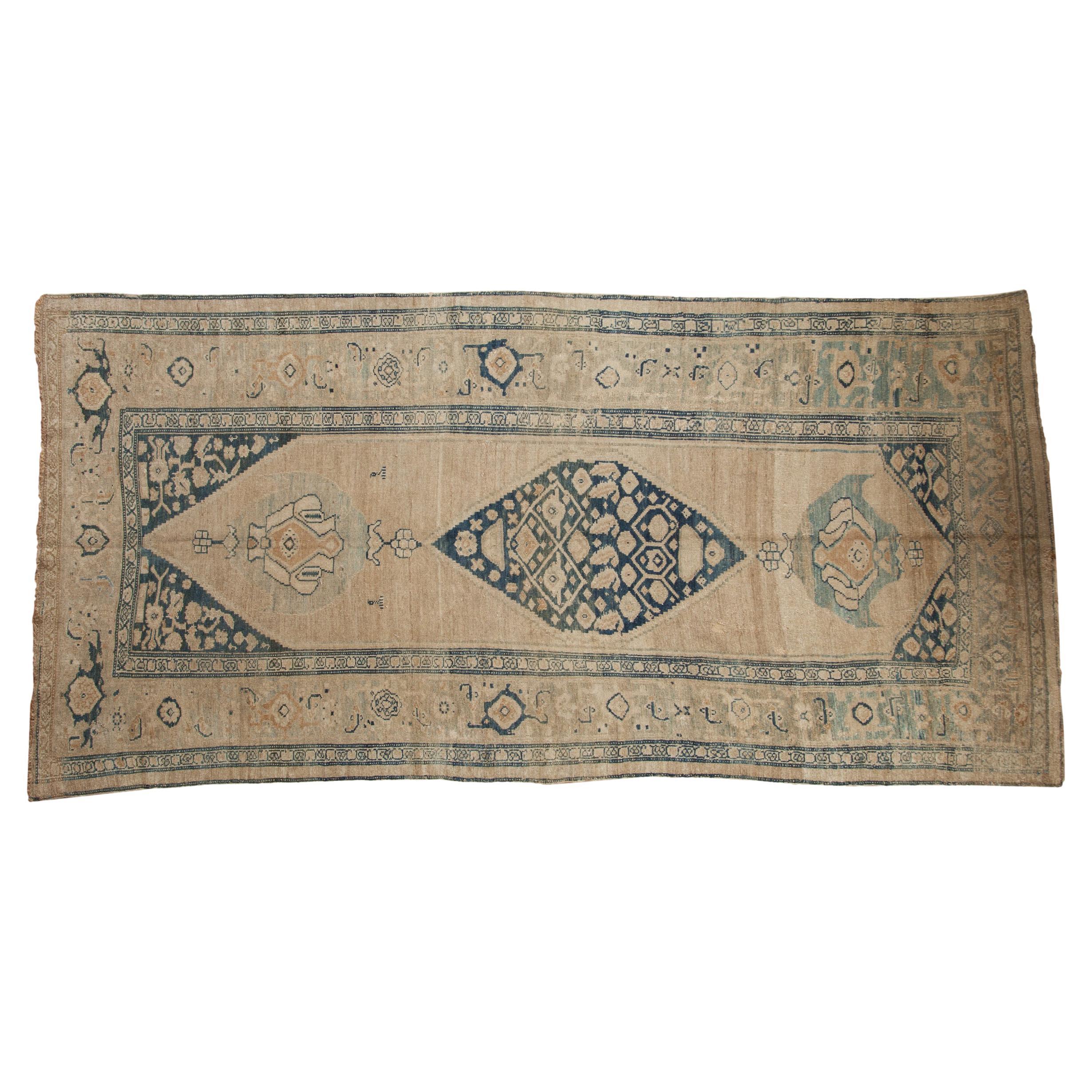 Antique Distressed Kurdish Rug Runner