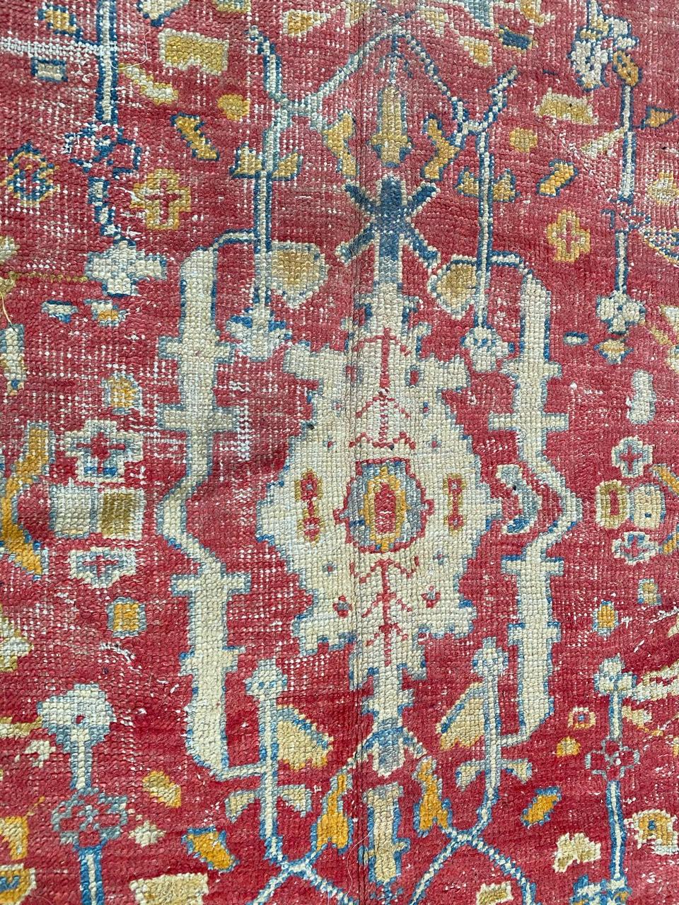 Antique Distressed Long Turkish Smyrne Rug 7