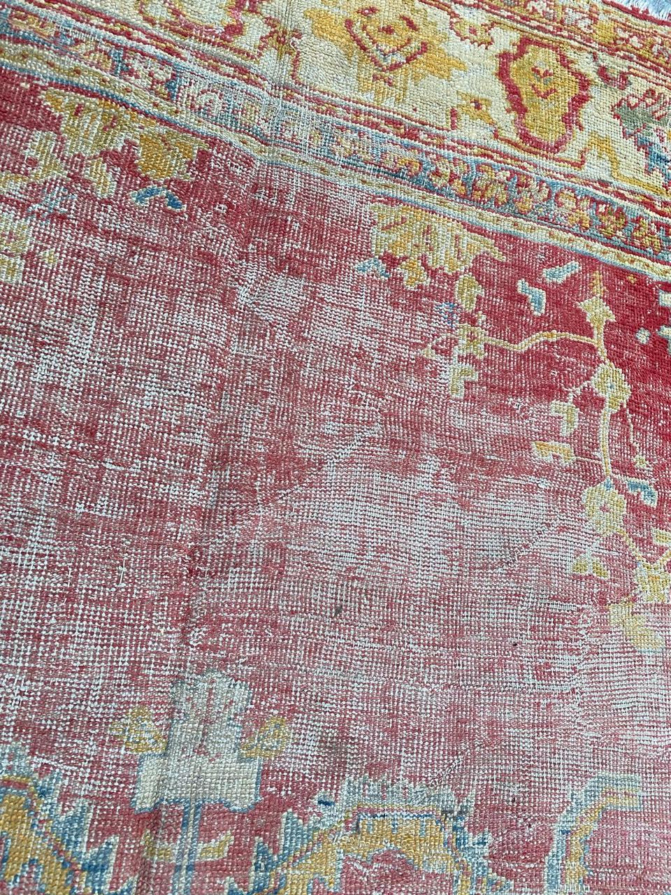 Antique Distressed Long Turkish Smyrne Rug 2