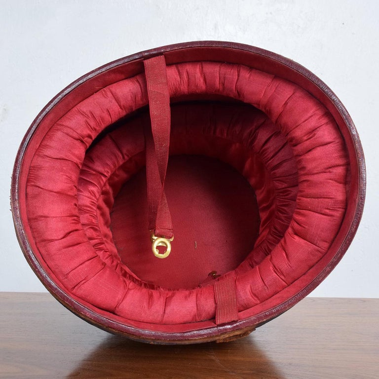 Antique Distressed Luggage Leather Hat Box, 1800s For Sale at 1stDibs