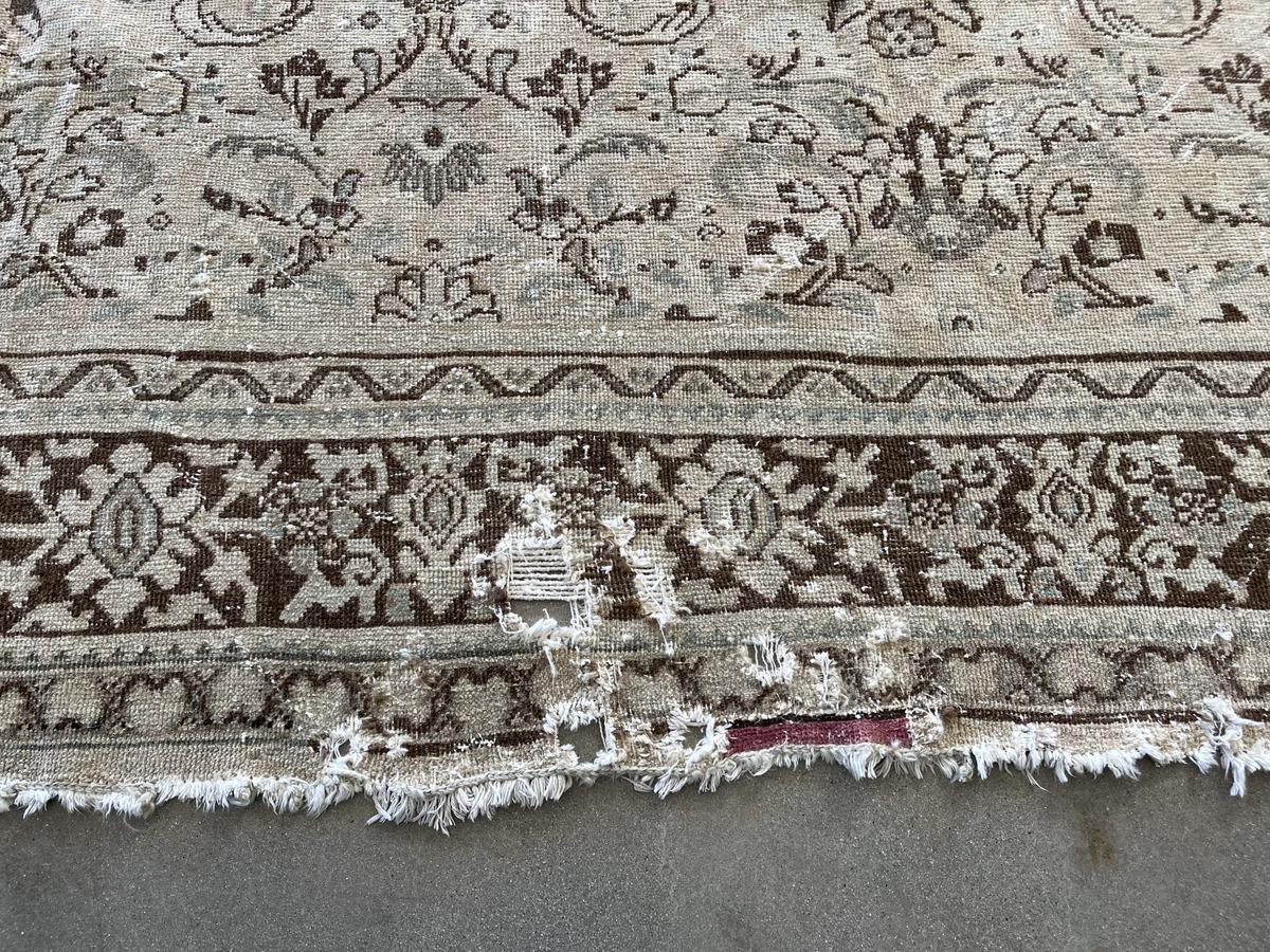 Hand-Knotted Antique Distressed Mahal For Sale