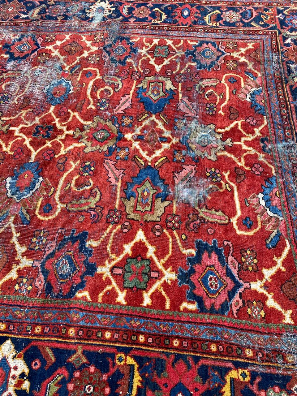 Antique Distressed Mahal Rug For Sale 2