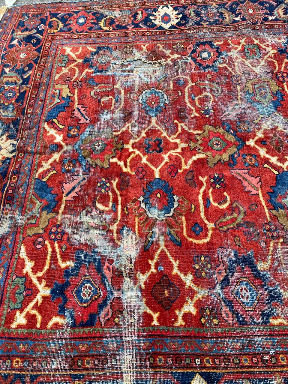 Antique Distressed Mahal Rug For Sale 3