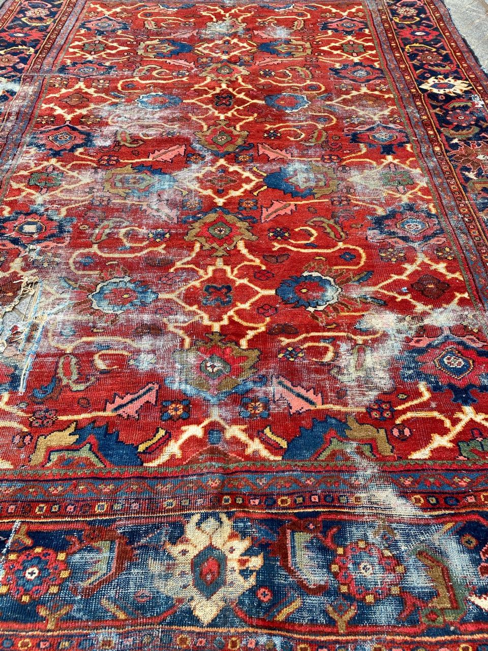 Antique Distressed Mahal Rug For Sale 4