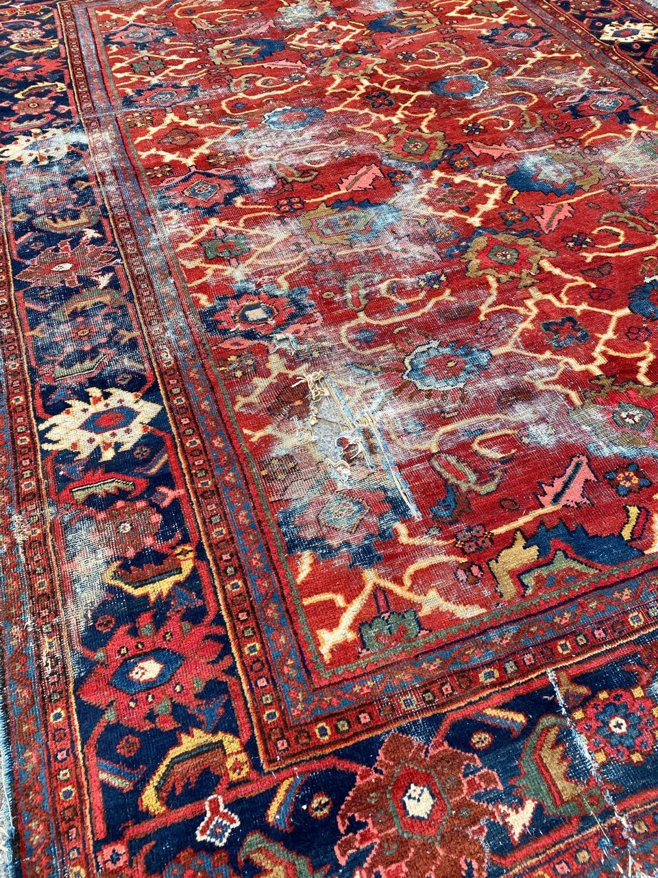 Antique Distressed Mahal Rug For Sale 5