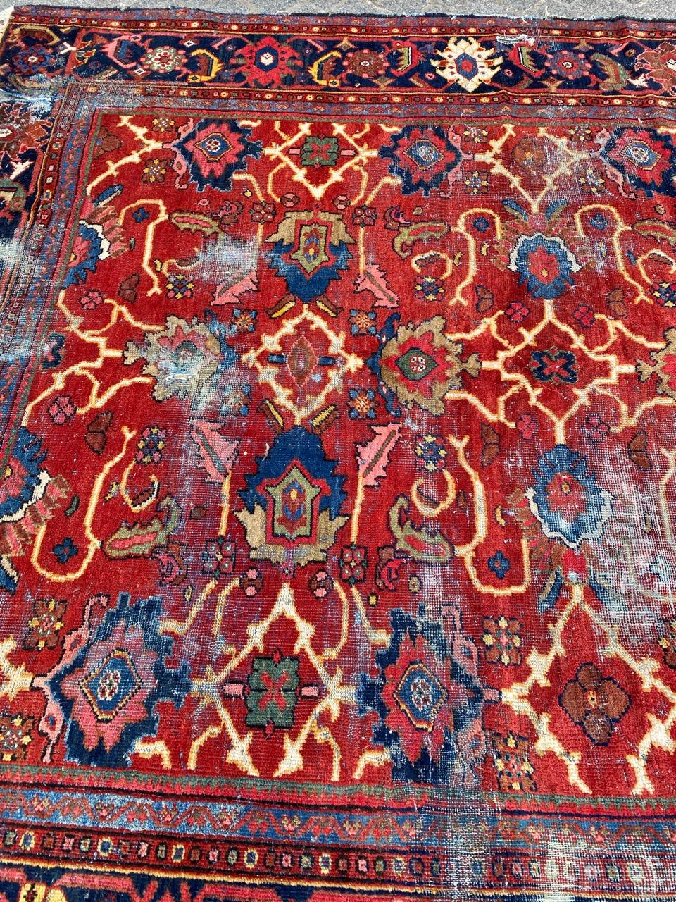 Antique Distressed Mahal Rug For Sale 6