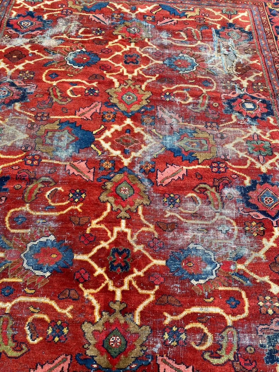 Antique Distressed Mahal Rug For Sale 8