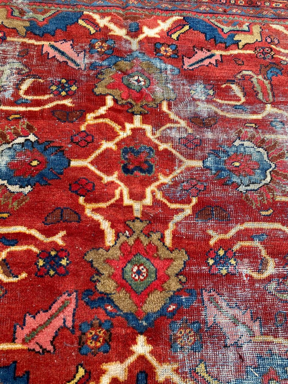 Antique Distressed Mahal Rug For Sale 10