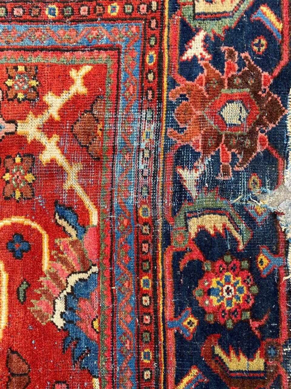 Asian Antique Distressed Mahal Rug For Sale