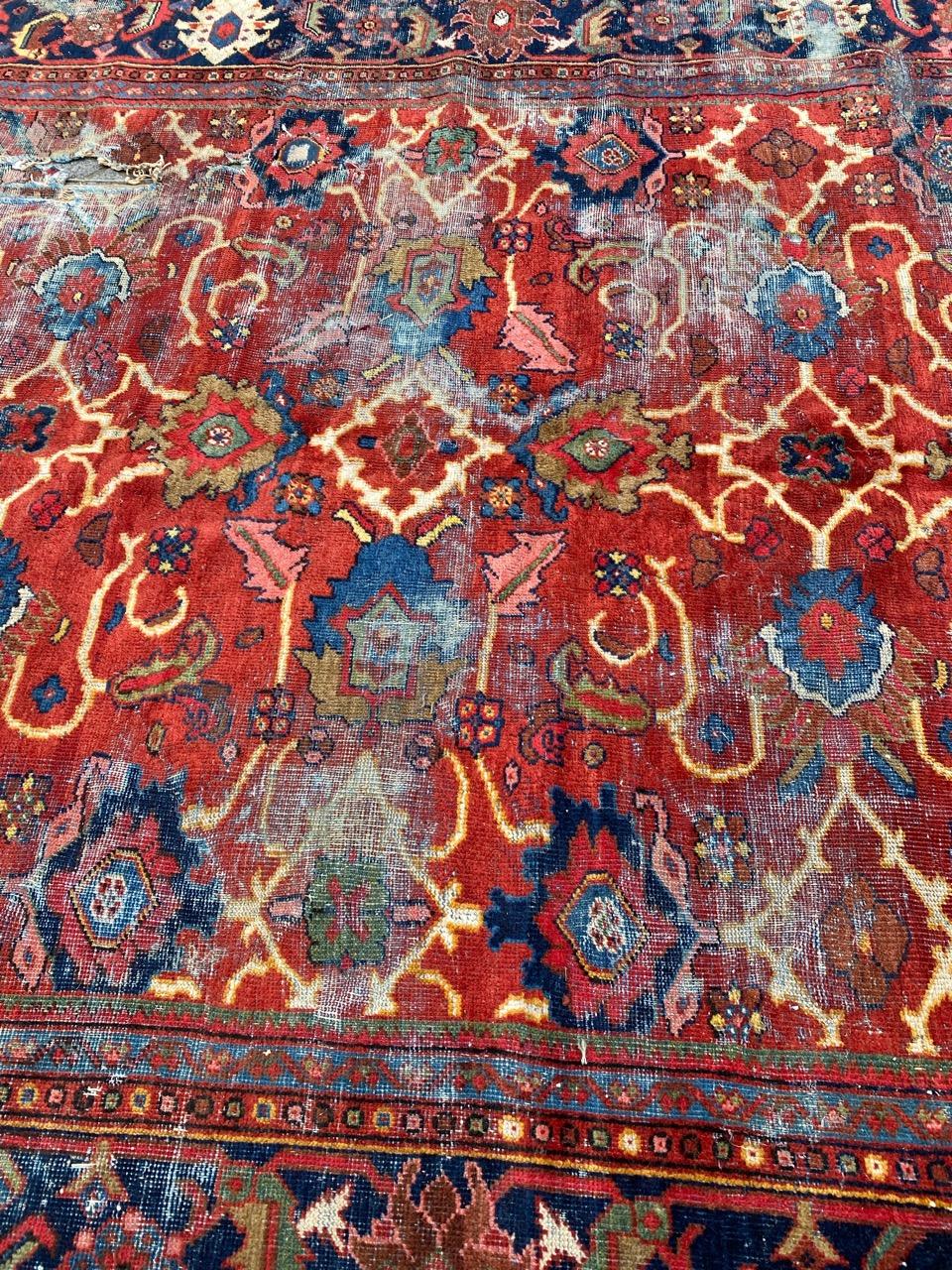 Antique Distressed Mahal Rug For Sale 1
