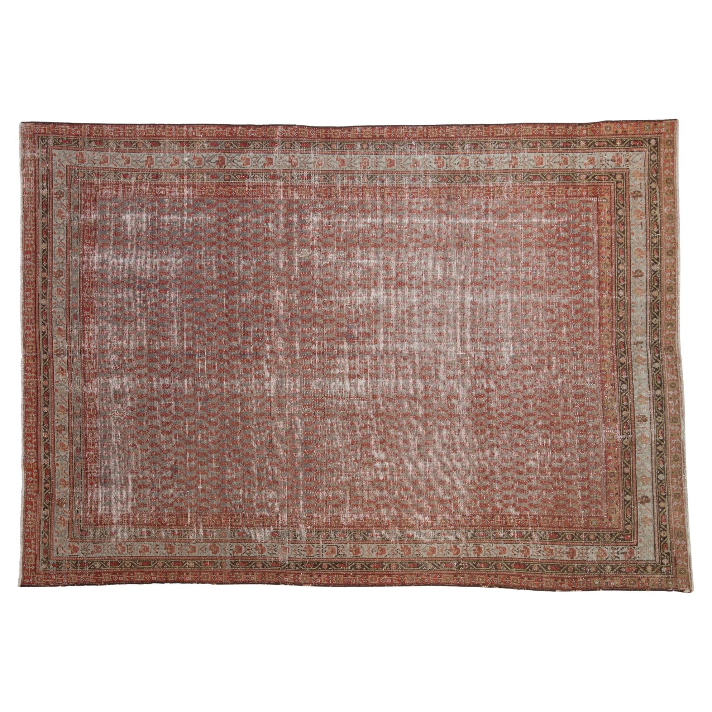Antiker Distressed Malayer-Teppich im Used-Look