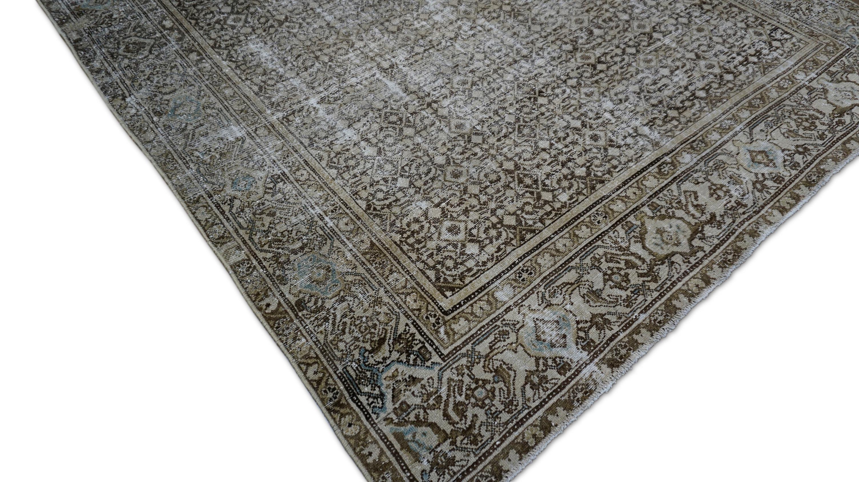 Antike Malayer im Used-Look  Wollteppich 6'5''x11' im Zustand „Gut“ im Angebot in Torrance, CA