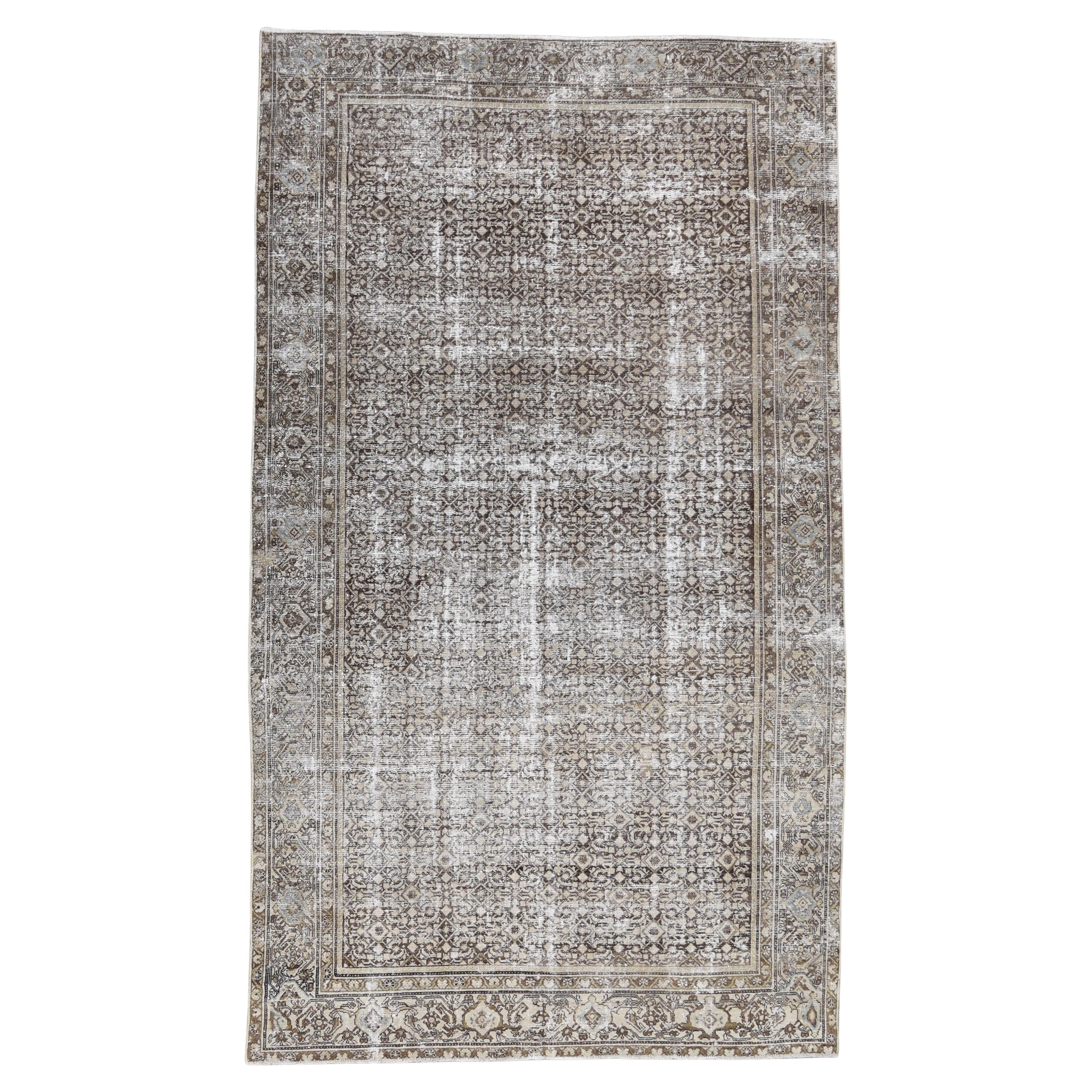 Antique Distressed Malayer  Wool Rug 6'5''x11'