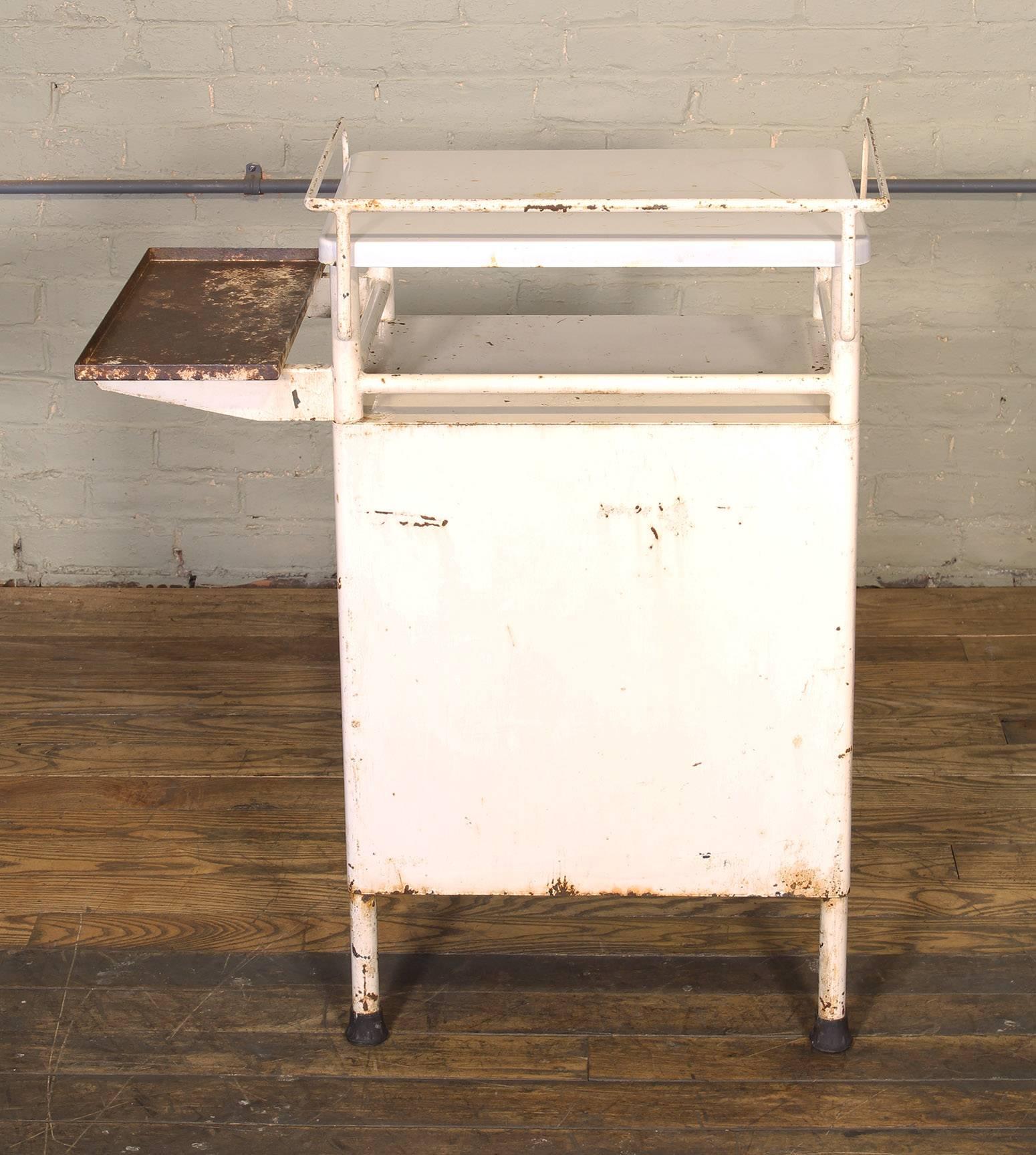 Enamel Antique Distressed Medical Storage Cabinet