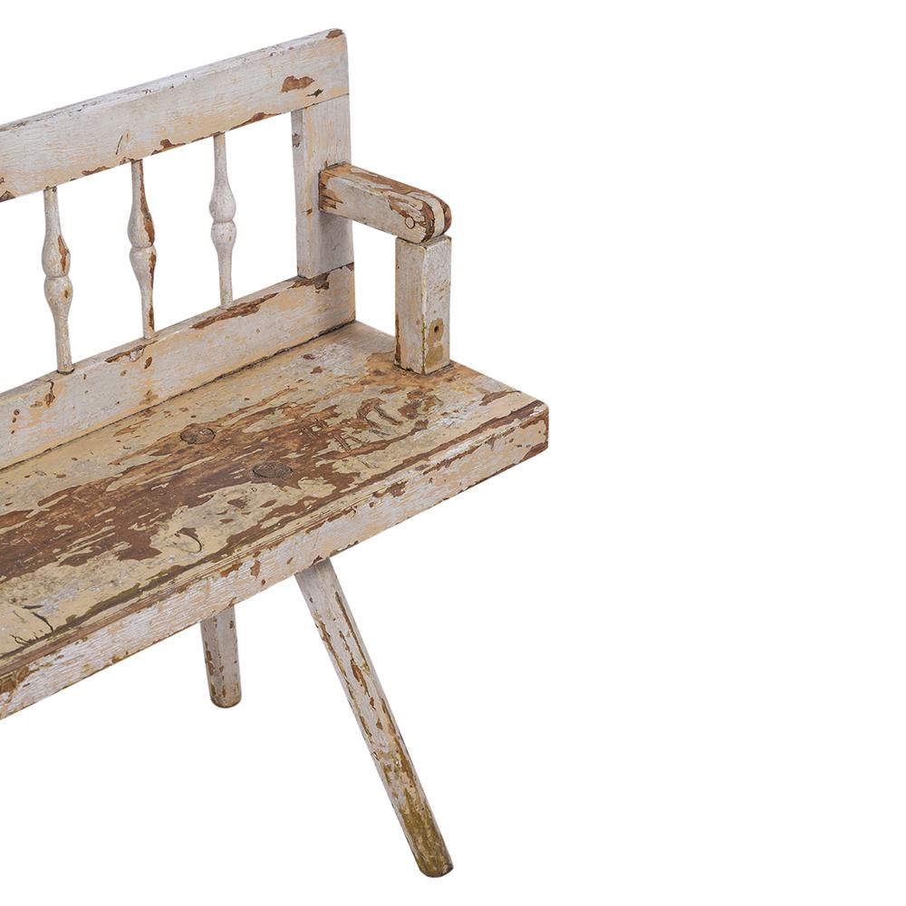 Rustic Antique Distressed Painted Bench