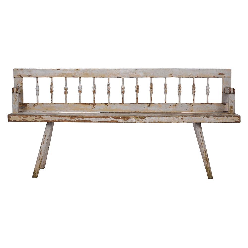 American Antique Distressed Painted Bench
