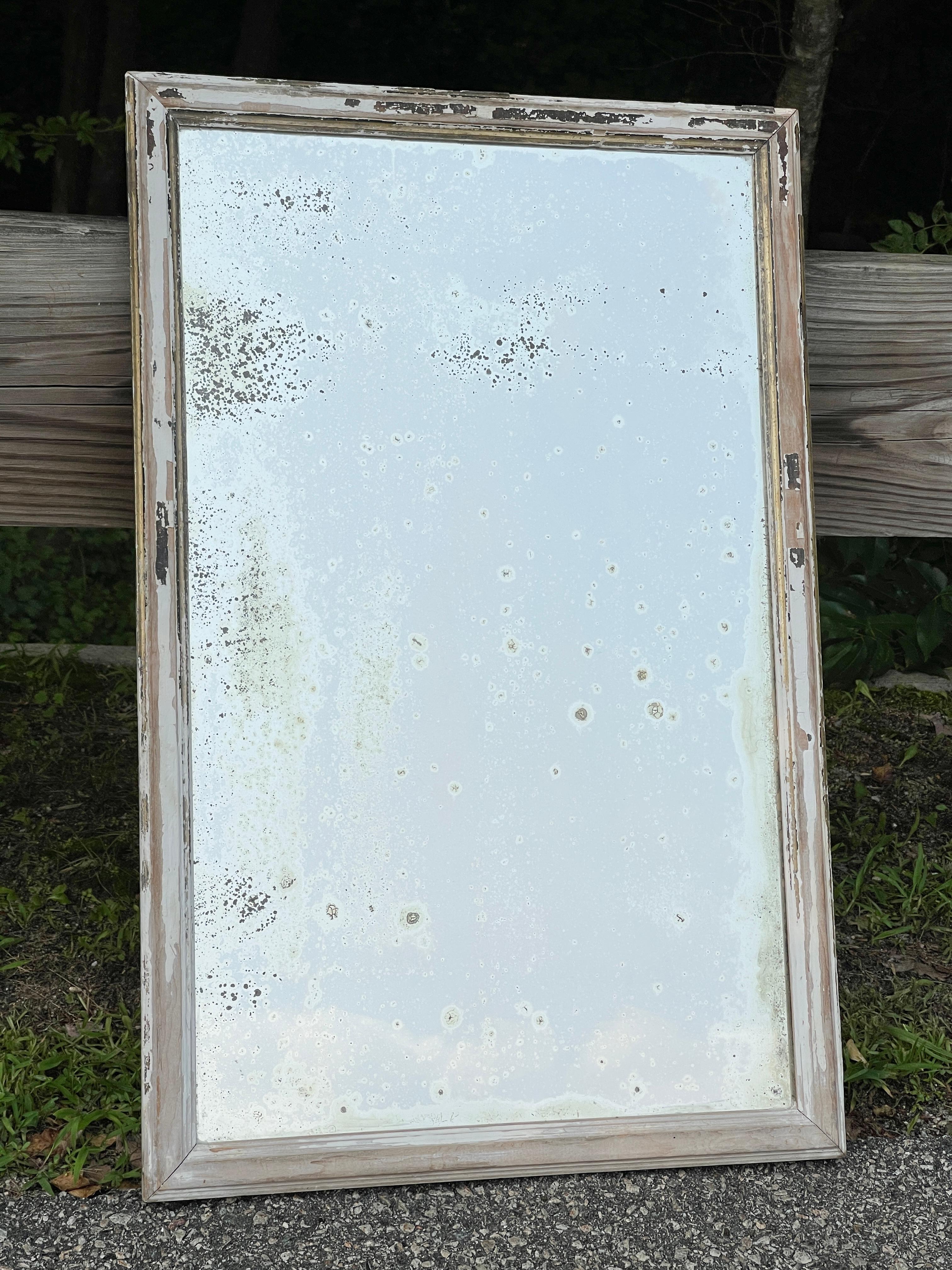 Antique Distressed Painted Wall Mirror 5
