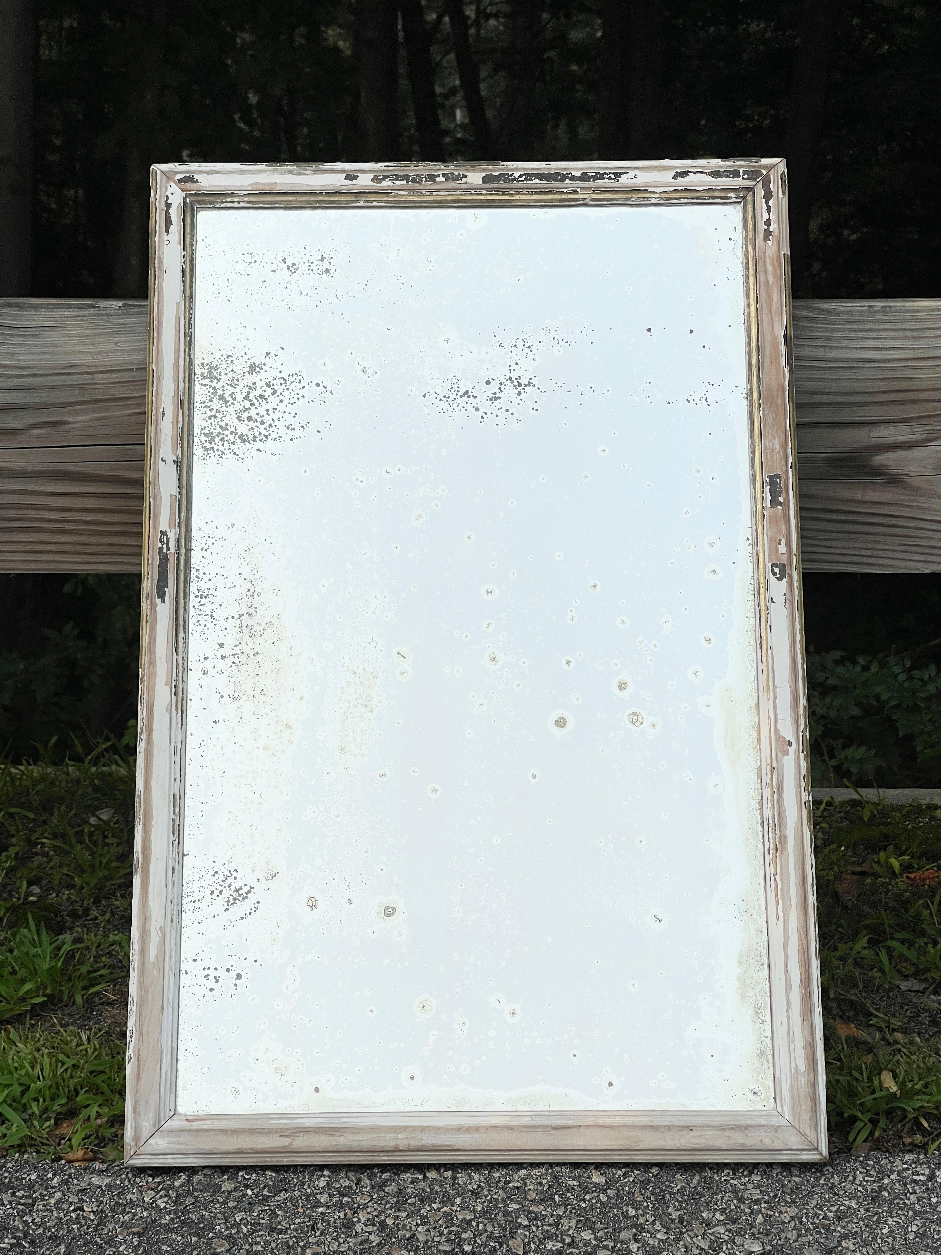 Antique Distressed Painted Wall Mirror 6