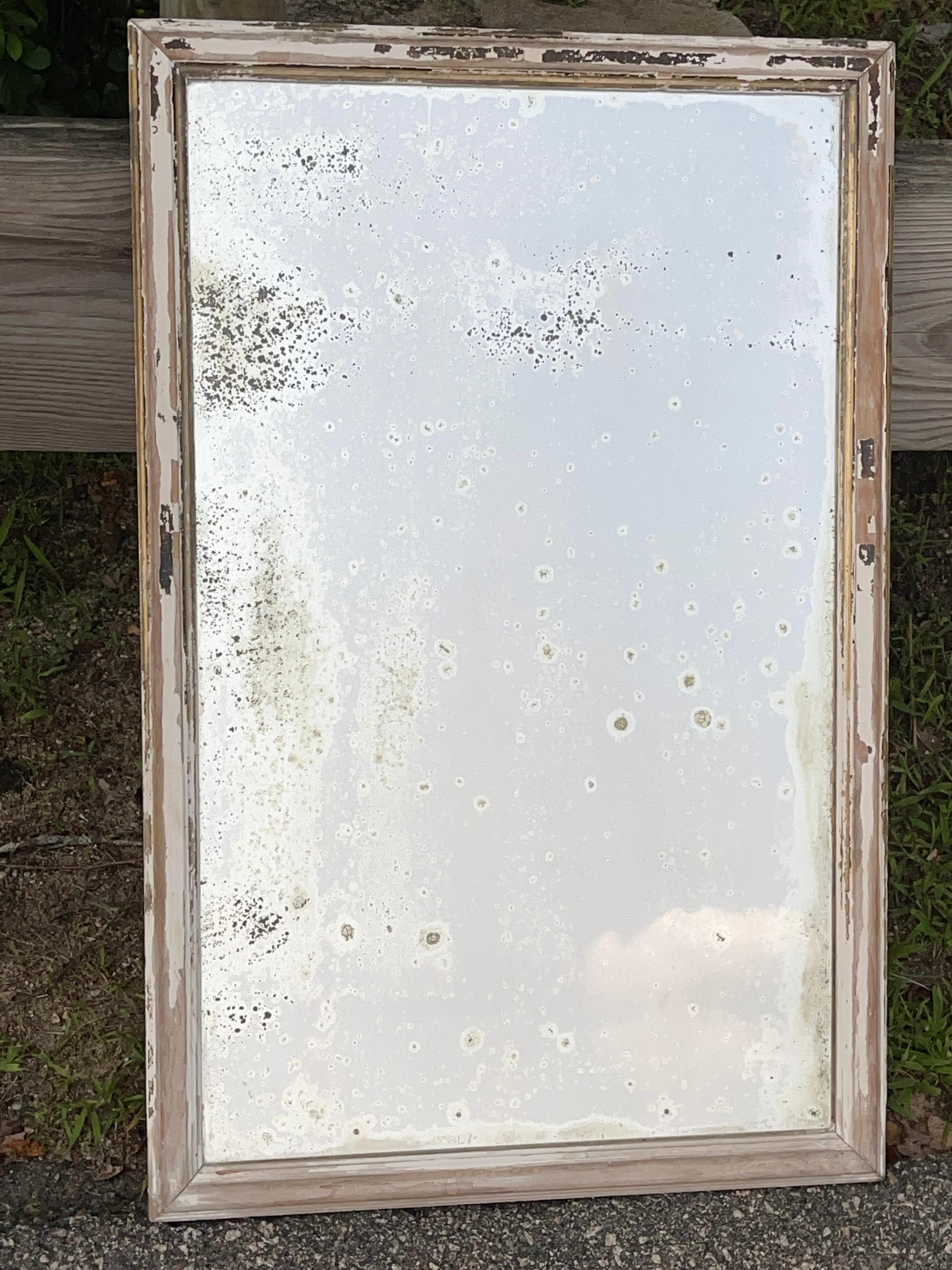 Antique Distressed Painted Wall Mirror 9