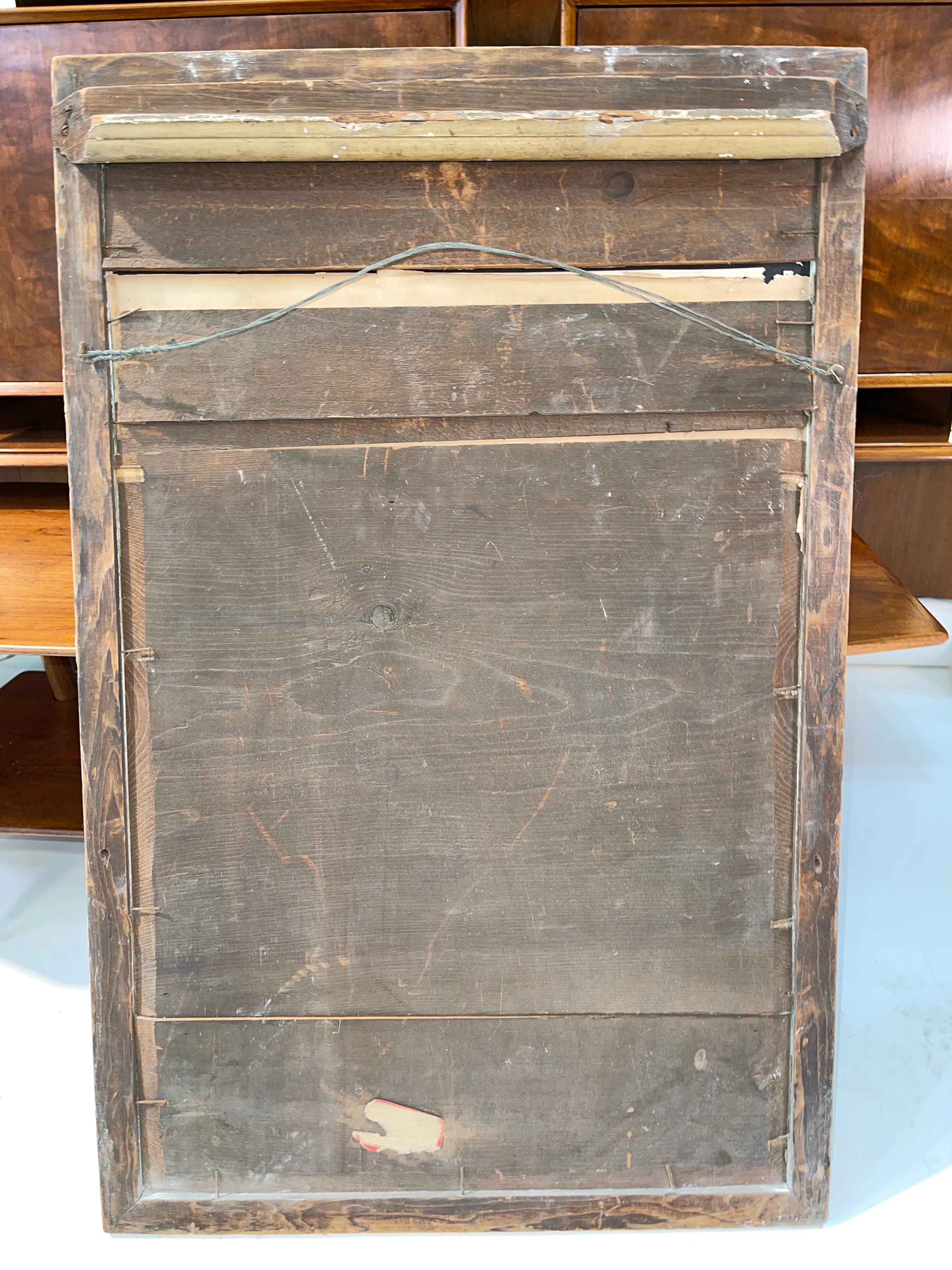 Antique Distressed Painted Wall Mirror 2