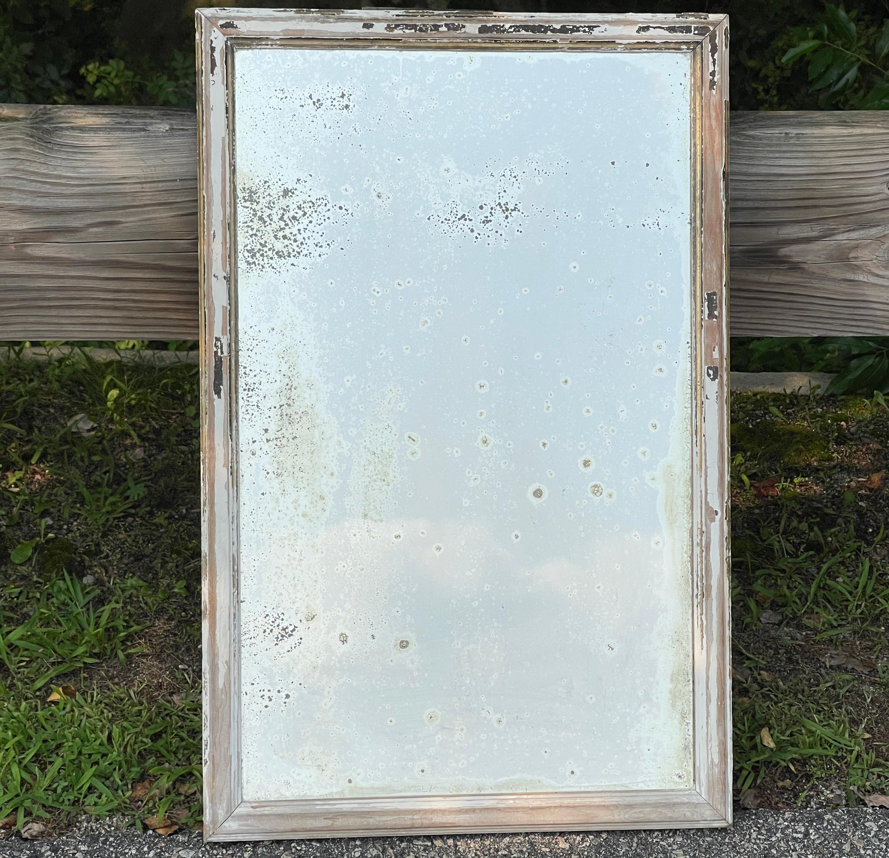 Antique Distressed Painted Wall Mirror 3