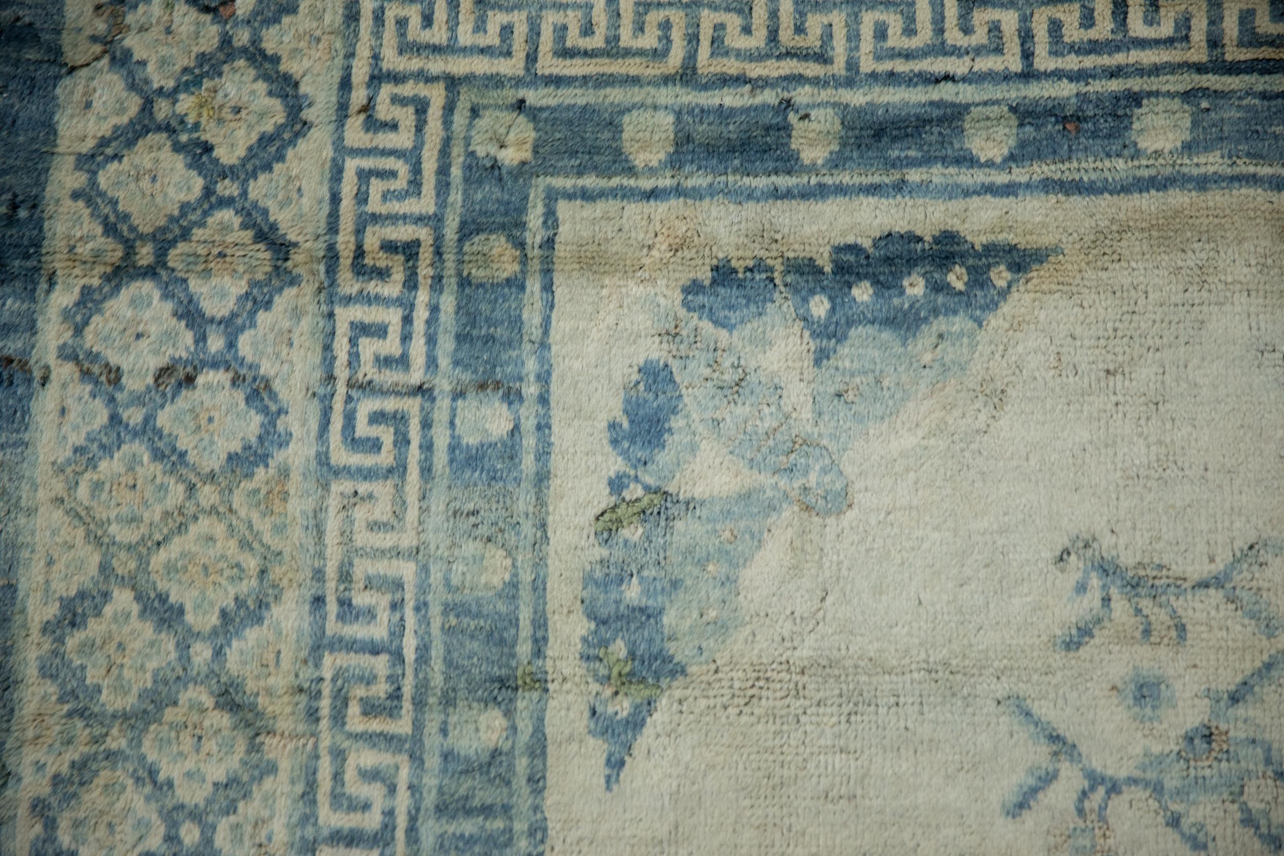 Antique Distressed Peking Square Carpet For Sale 3